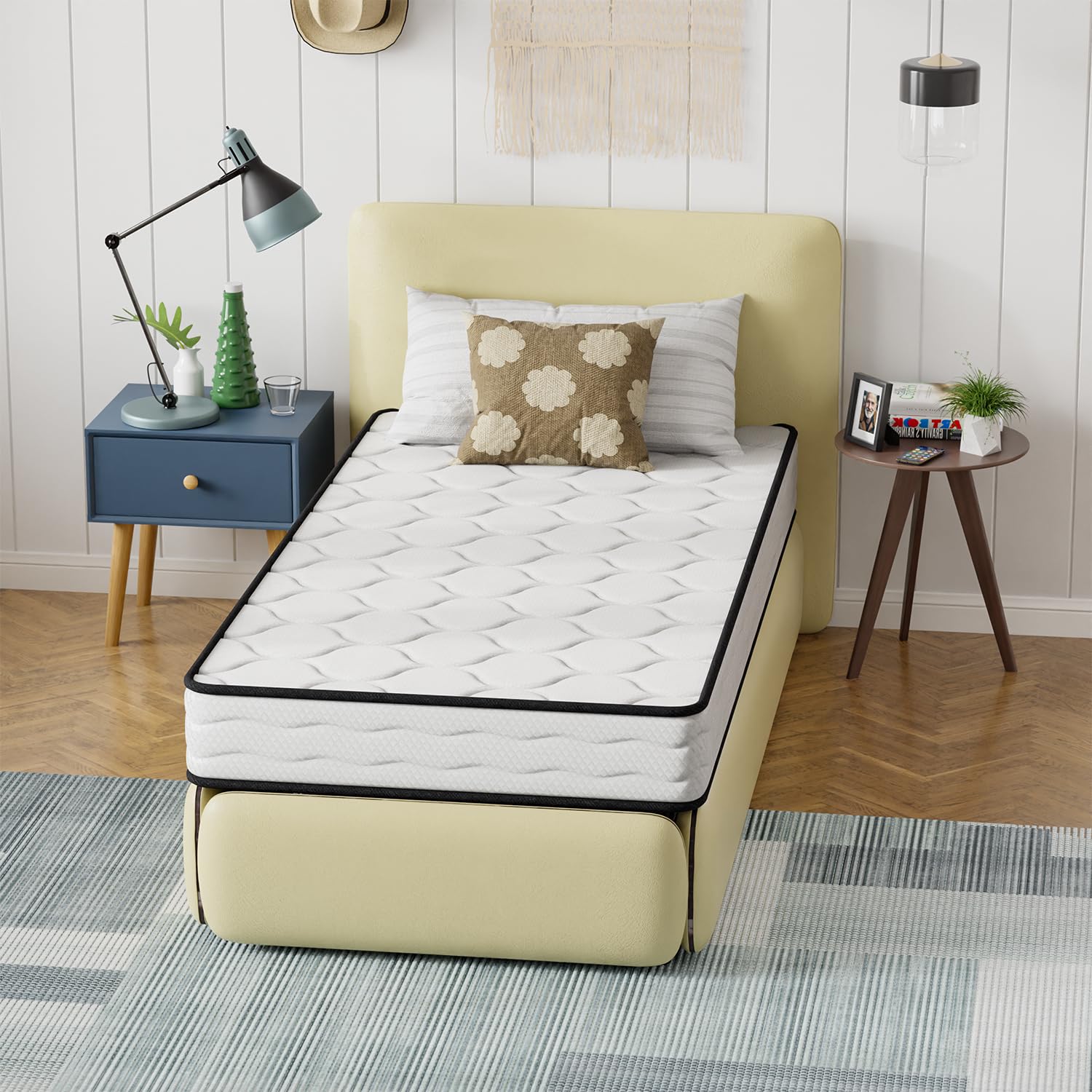 Paylesshere 8 Inch Mattress Medium Firm Spring Mattress Cool Sleep Pressure Relief Fiberglass Free Twin Size Mattress In A Box C