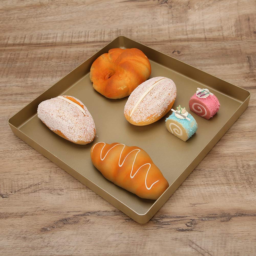 Baking Pan 28X28X3Cm Gold Aluminum Alloy Shape Non Stick Baking Tray Bread Pizza Tray Cookie Sheet Baking Tool