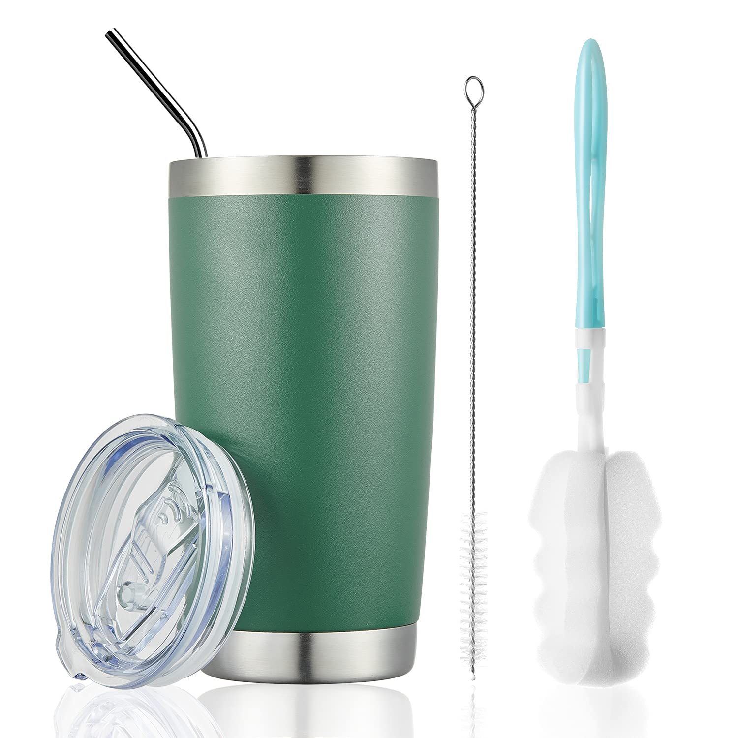 Comooo 20Oz Double Wall Vacuum Insulated Travel Mug, Stainless Steel Tumbler With Lid And Straw Durable Powder Coated Insulated