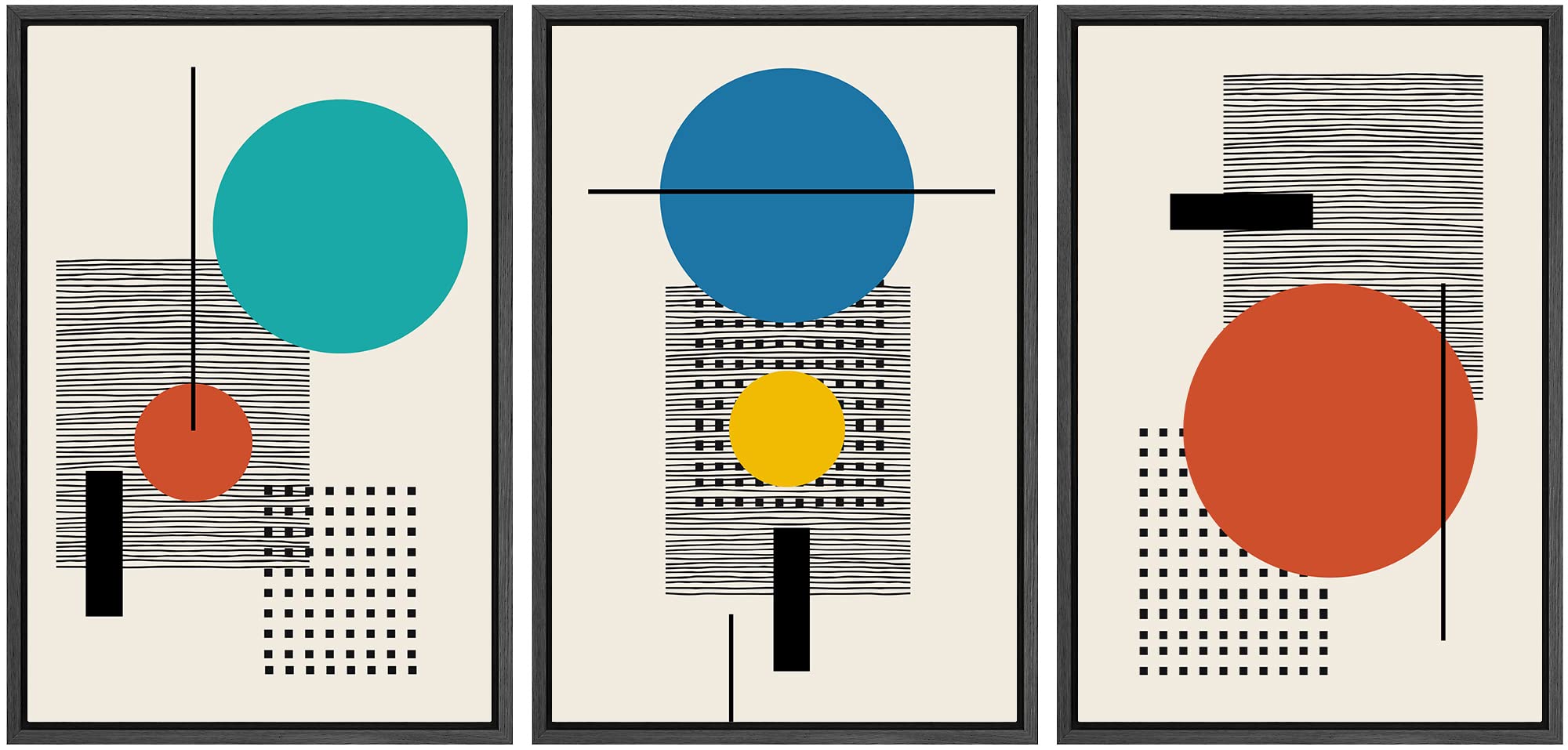 Signwin Framed Canvas Wall Art Colorful Boho Decorative Art Geometric Patterns Illustrations Abstract Bohemian Urban Multicolor