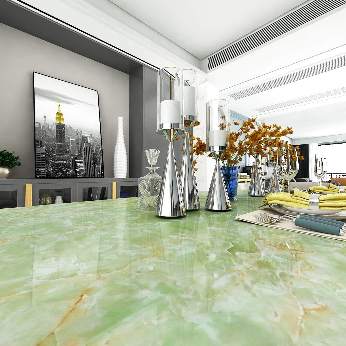 HOMSUN Self Adhesive Wood Peel and Stick Wallpaper for Cabinet Marble Contact Paper Waterproof Vinyl Wrap for Home,Furniture (Gr