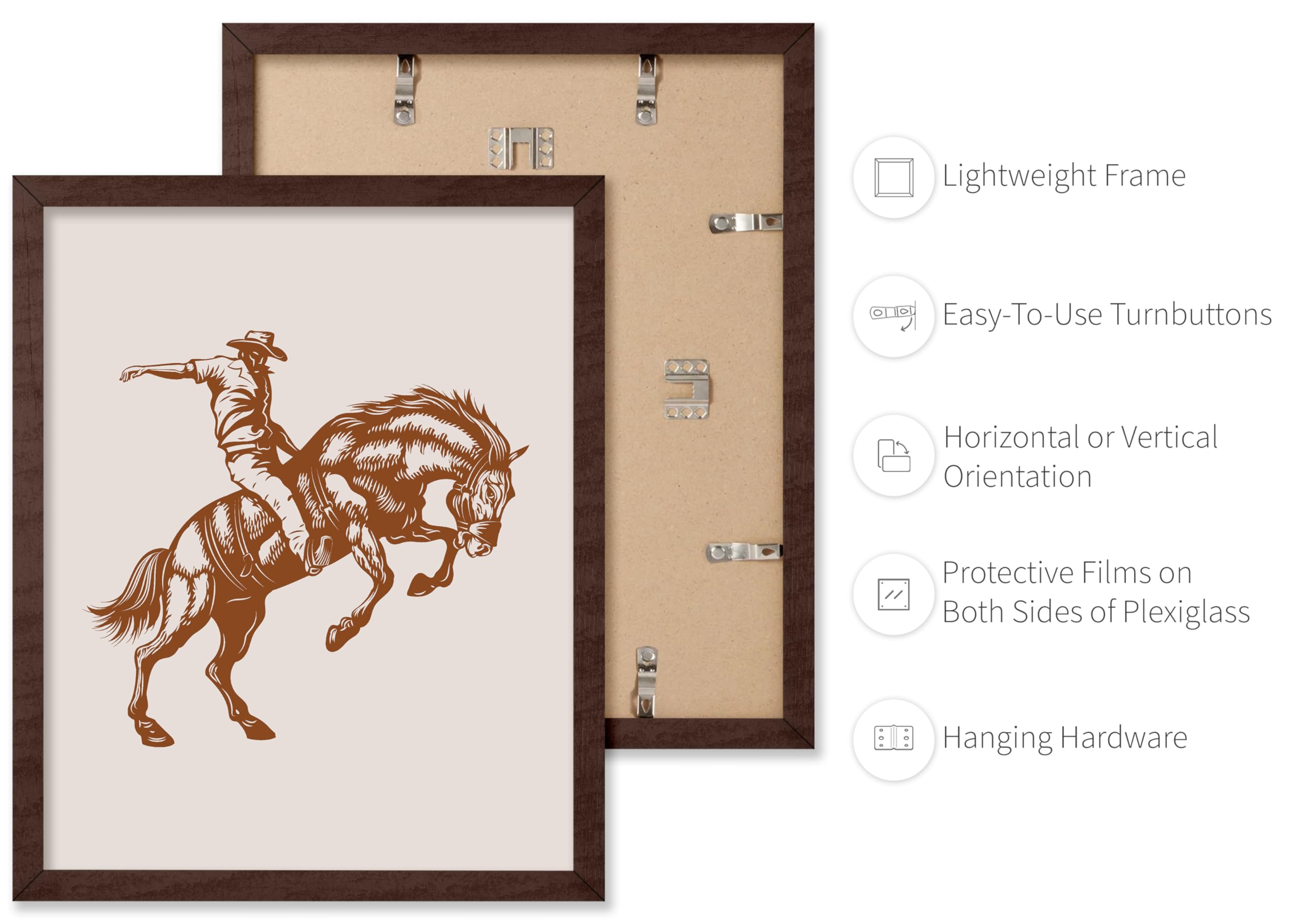 Poster Master Cowboy On Bucking Horse Poster - Retro Brown Cowboy Print - Western Art - Rodeo Art - Wild West Art - Gift For Him