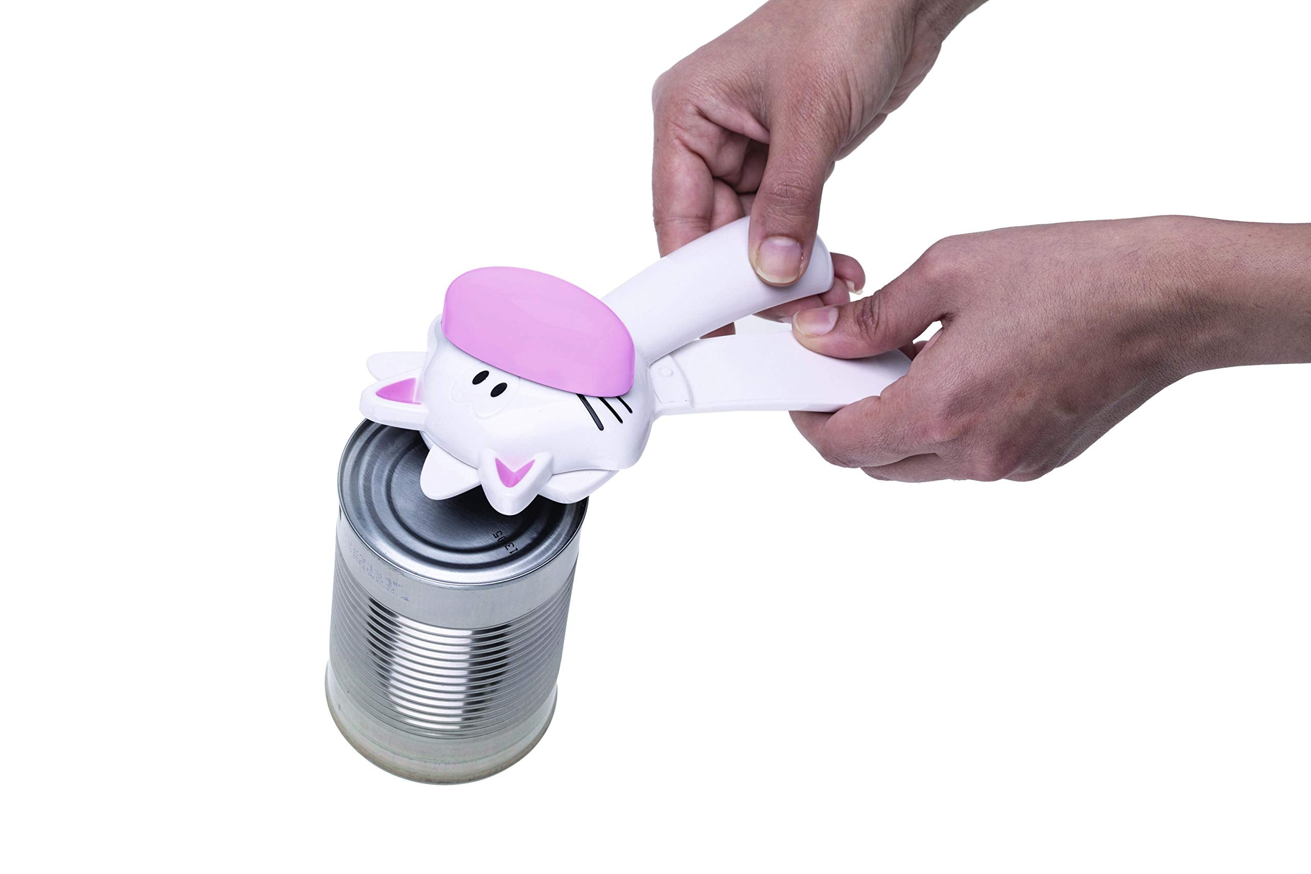 Joie Meow Cat-Themed Safety Lid Can Opener, Leaves No Sharp Edges, White (12498), One Size
