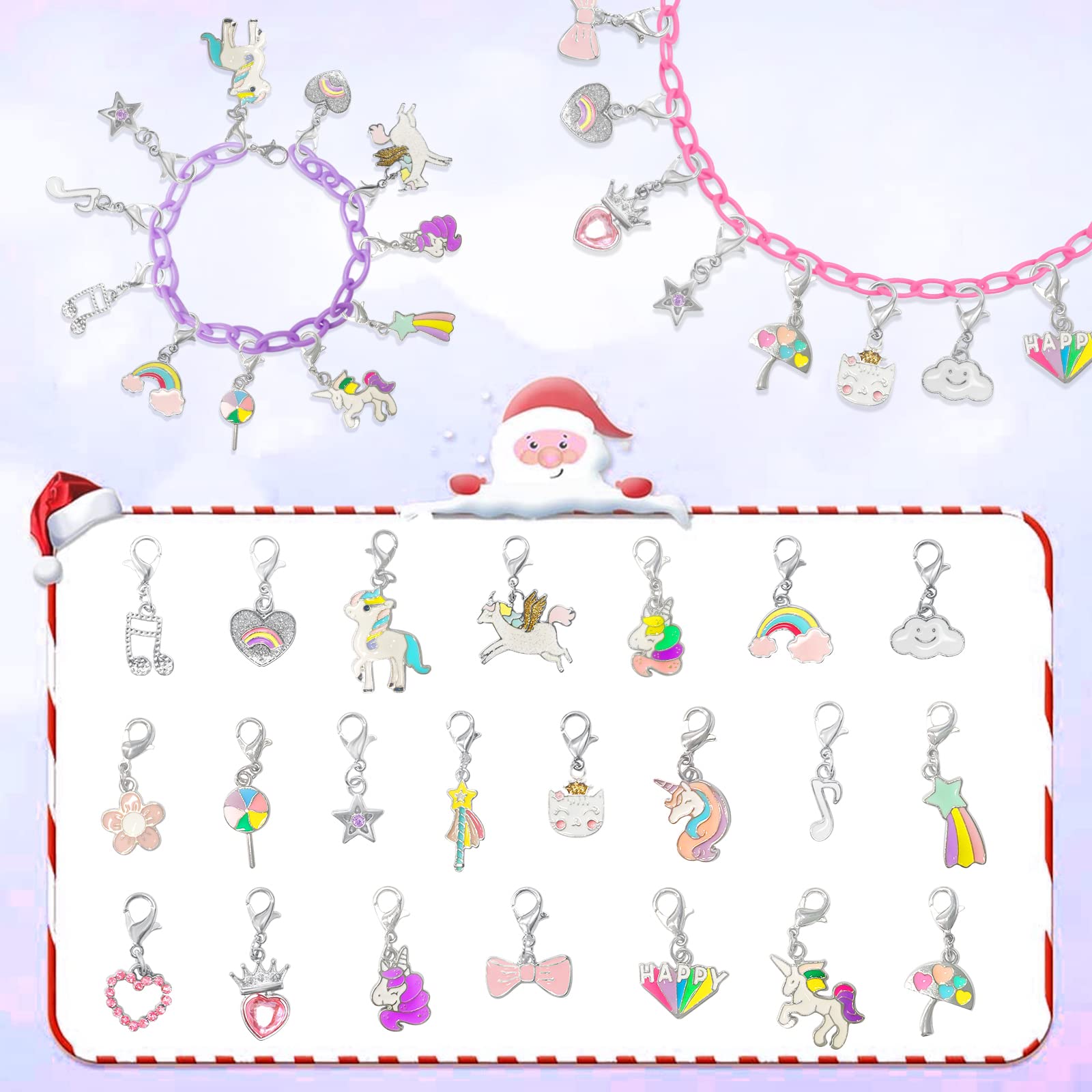 Christmas Advent Calendar 2025 for Girls Boys with 24 Days Unique Gift Countdown Calendar Blind Box Blue UnicornTheme DIY Creati