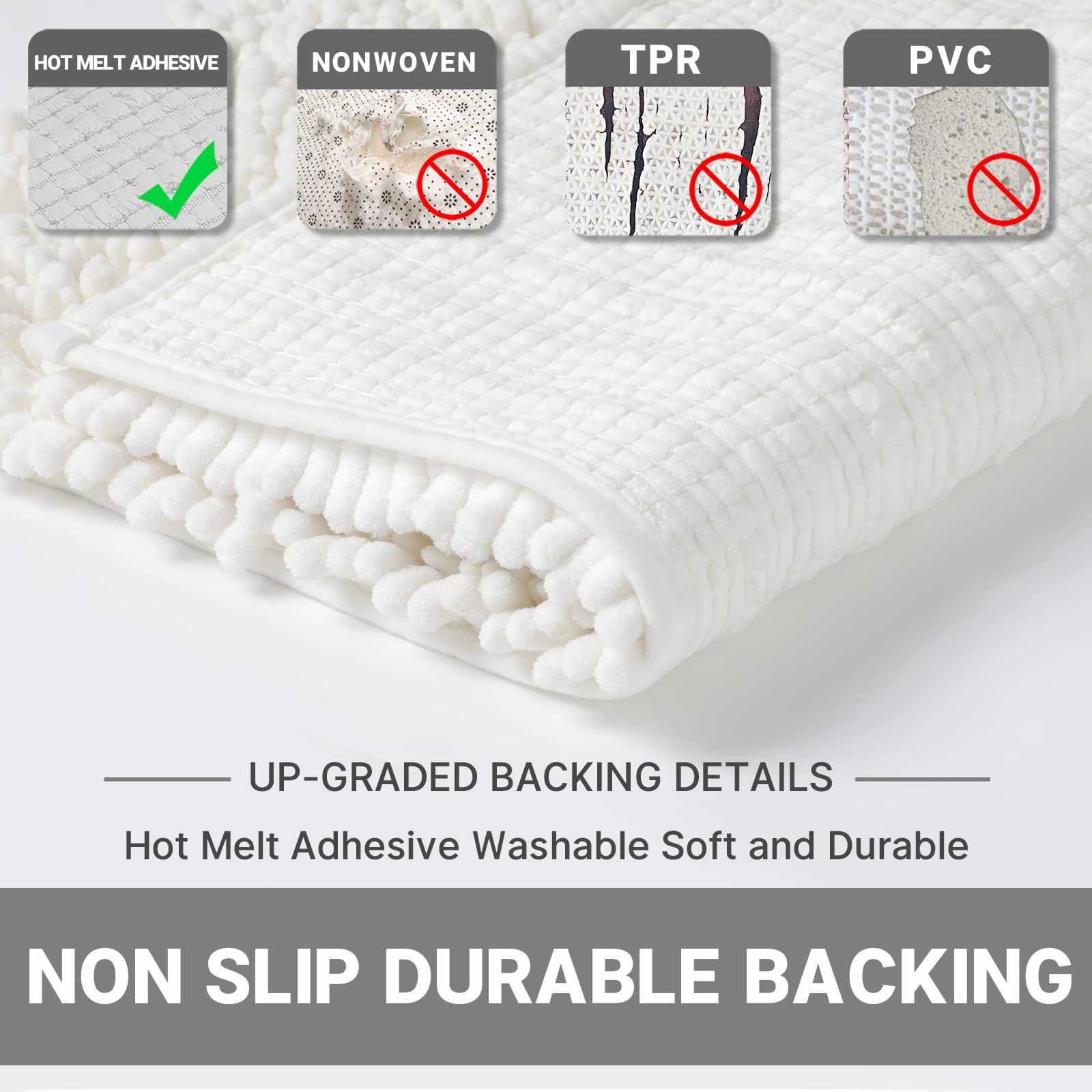 Yimobra Bathroom Rugs Sets 2 Piece, Luxury Fluffy Chenille Bathroom Rugs Toilet Mat, Soft Comfortable Non Slip Bath Rug, Machine