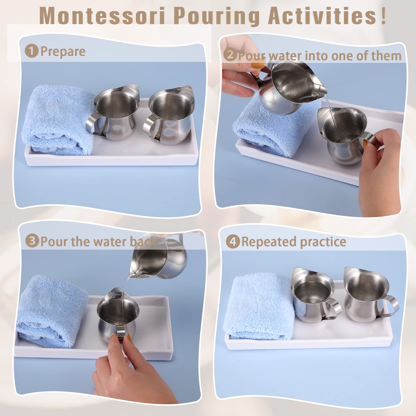 4 Pieces Creamer Pitcher Bell Shaped Creamer 3 Ounce Espresso Pouring Cup Stainless Steel Creamer Pitcher Mirror Finish Mini Sta