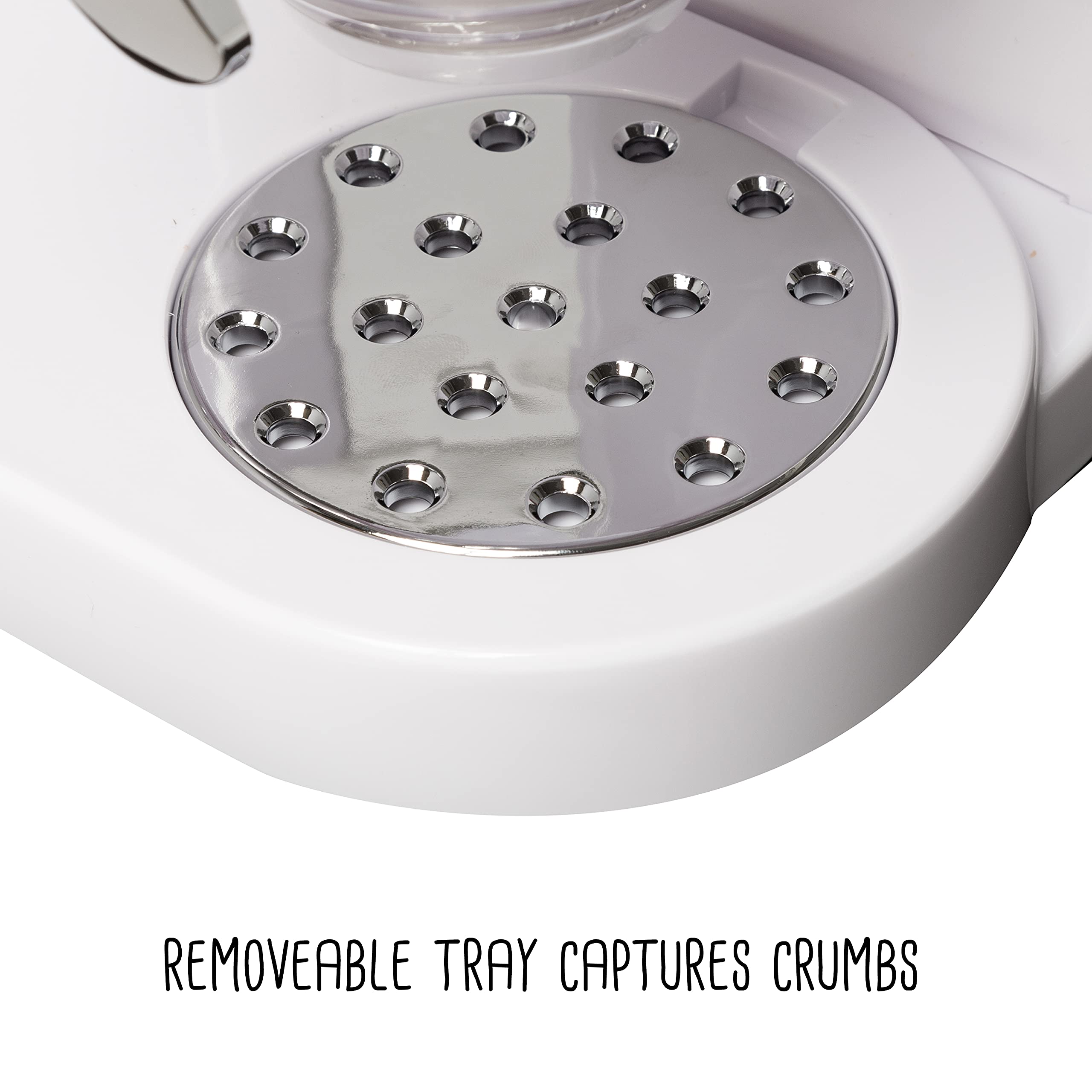 Zevro /Gat201C Indispensable Dry Food Dispenser, Dual Control, White/Chrome