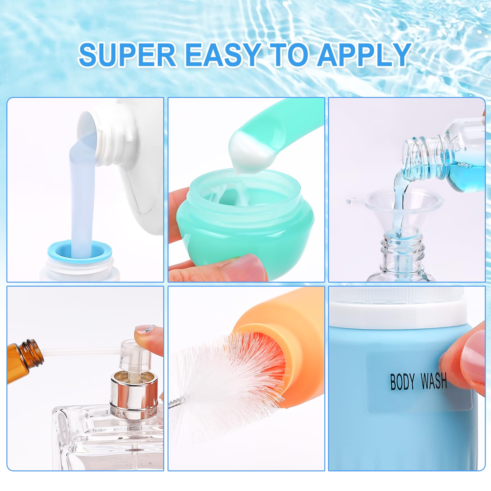 28 Pack Travel Bottles Set For Toiletries, Leak Proof Tsa Approved Travel Size Containers Squeezable Silicone Travel Essentials