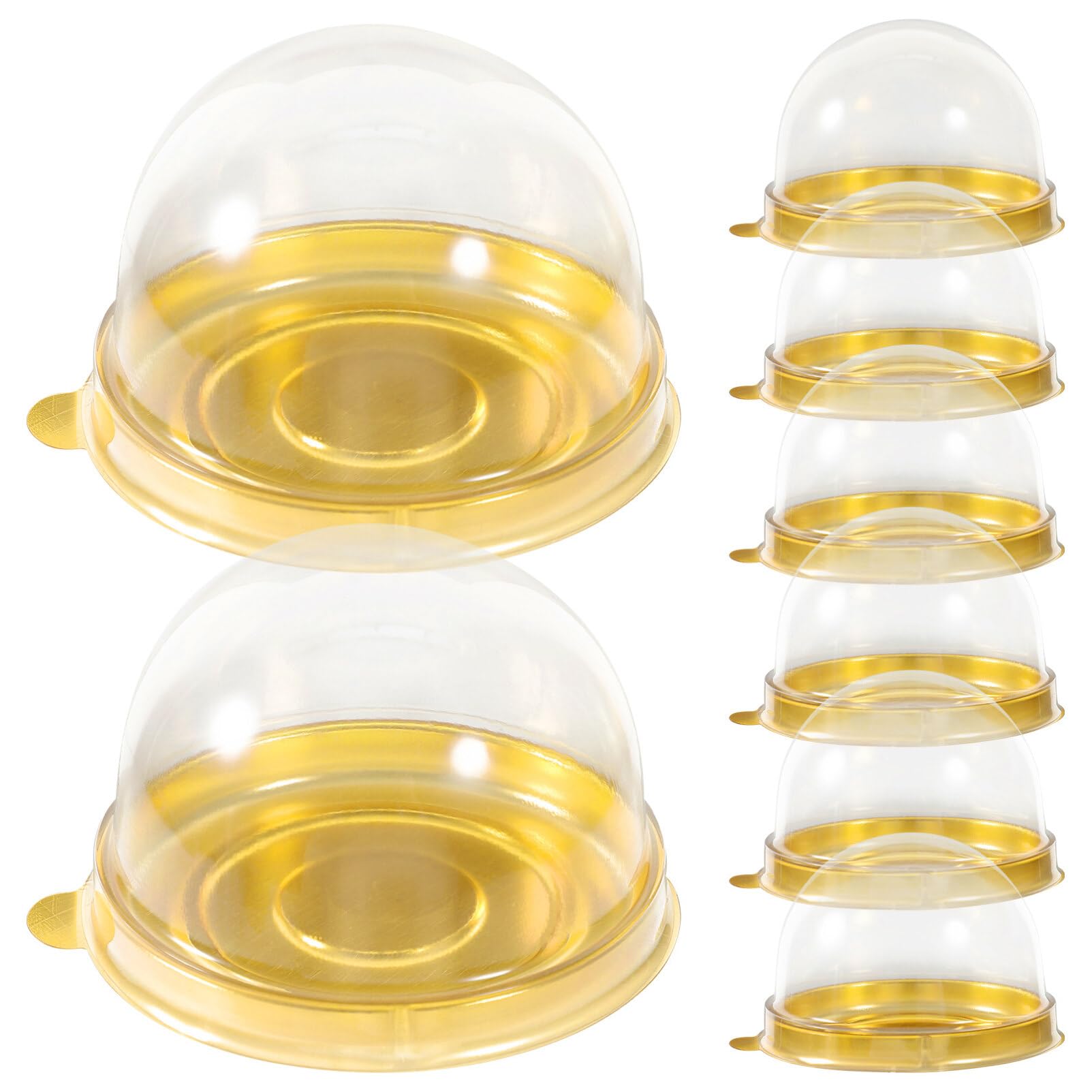 Nuobesty Clear Dome Box 50Pcs, Round Plastic Cupcake Holders Plastic Egg-Yolk Puff Mooncake Packing Box Container Mooncake Dome
