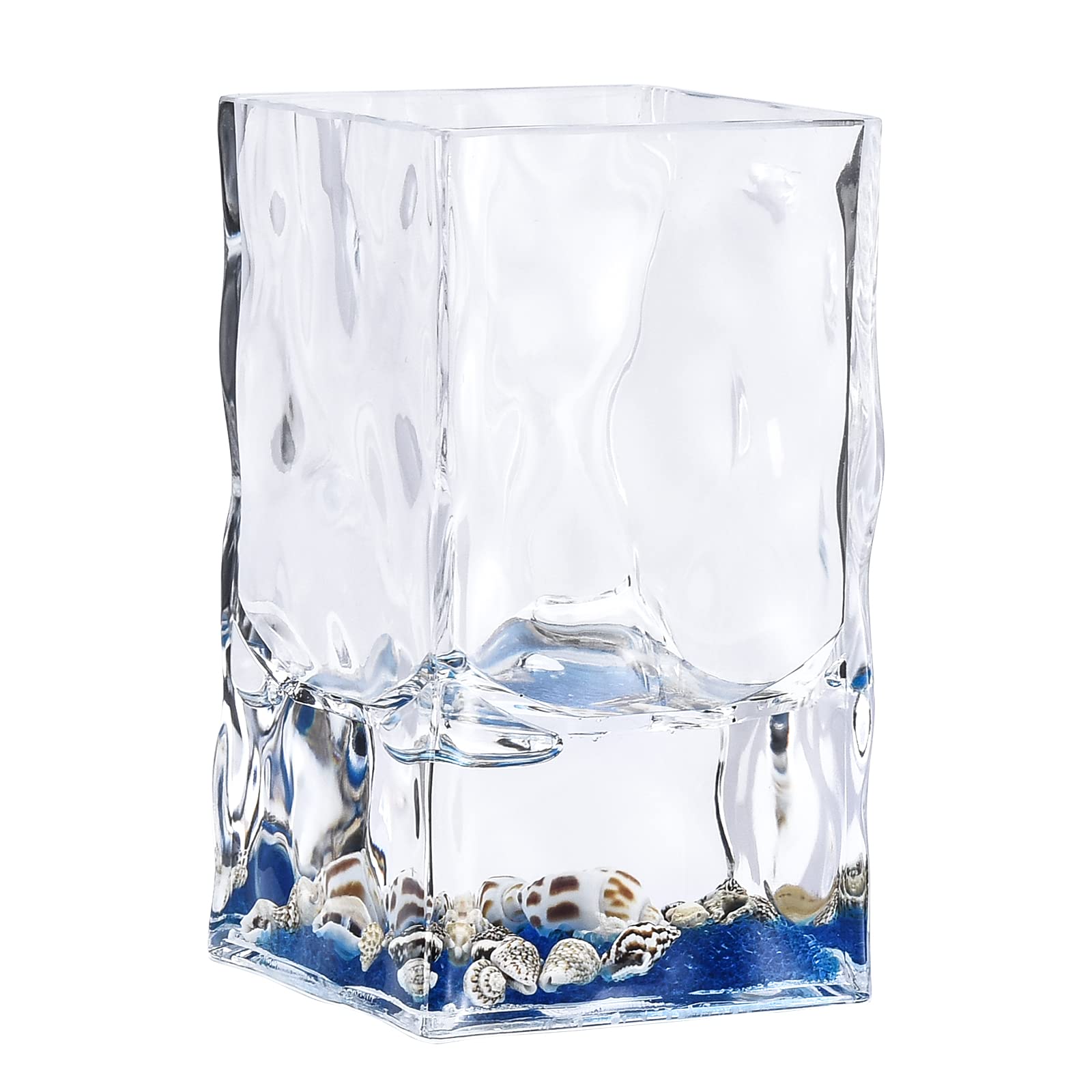 LOCCO DECOR 5 Piece Acrylic Liquid 3D Floating Motion Bathroom Vanity Accessory Set Shell