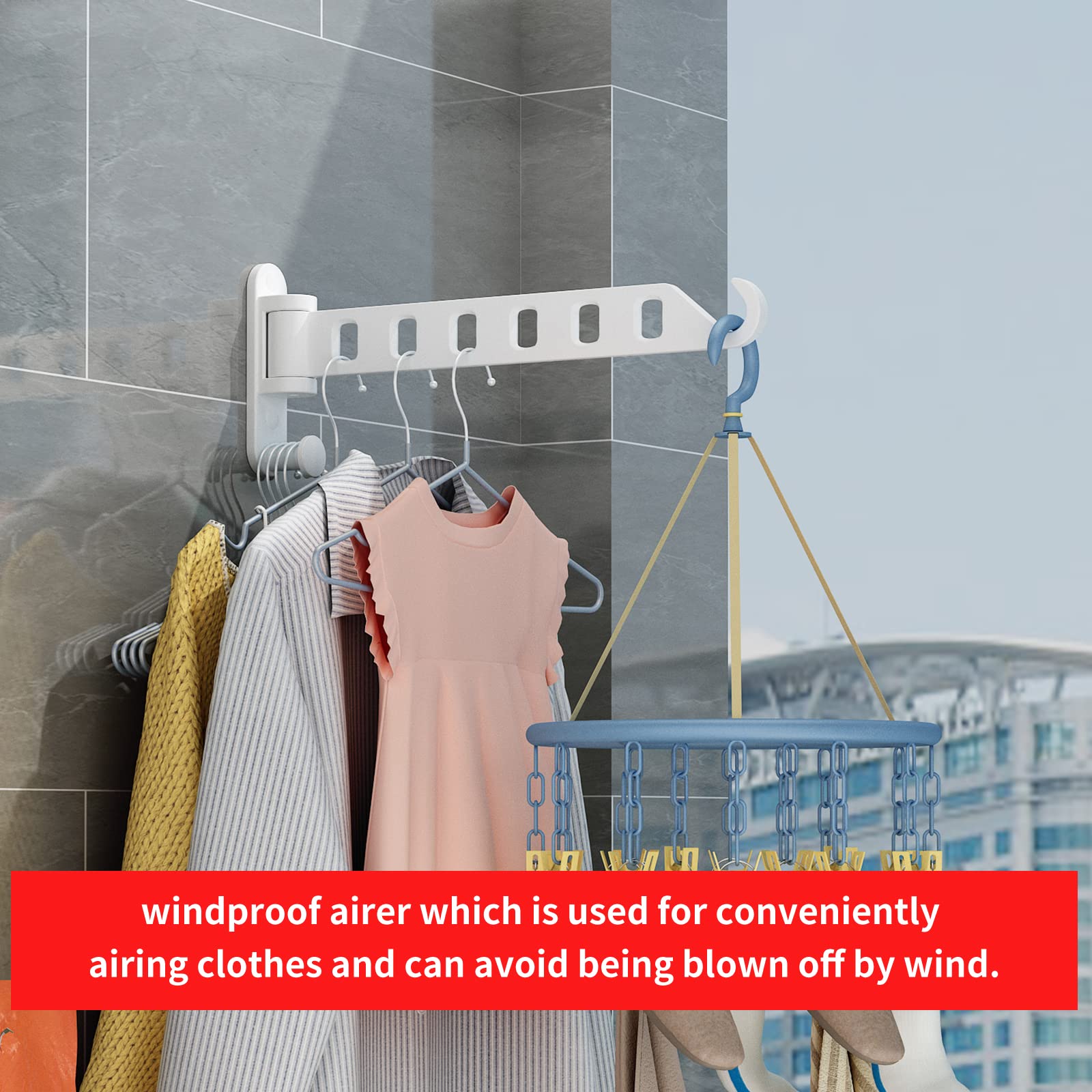 Joom Laundry Drying Rack Wall Mounted Clothes Drying Rack Clothes Hanger White