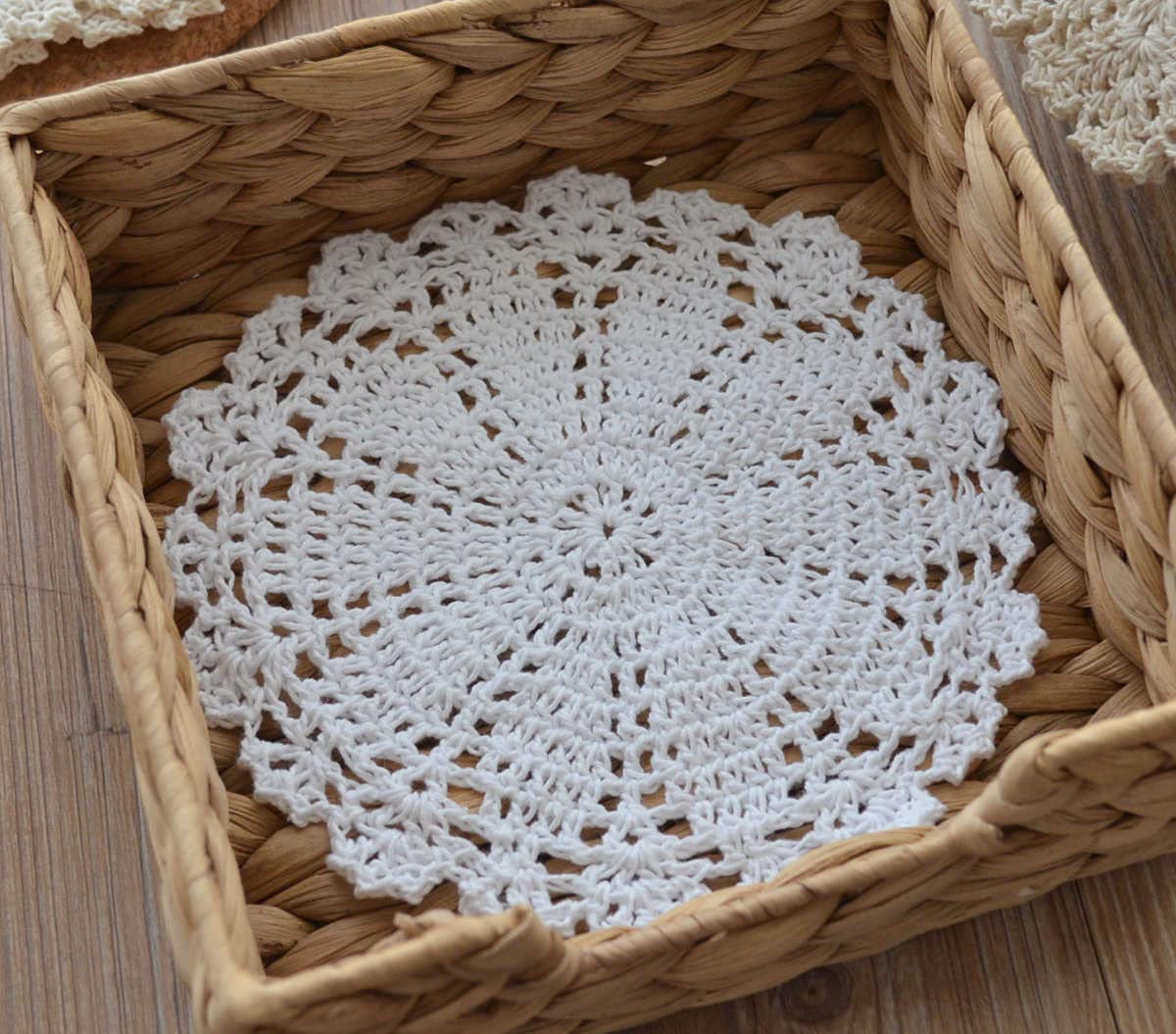 Southmage 8 Hand Crochet White Lace Doilies Lot For Tables Coasters Dresser Runners
