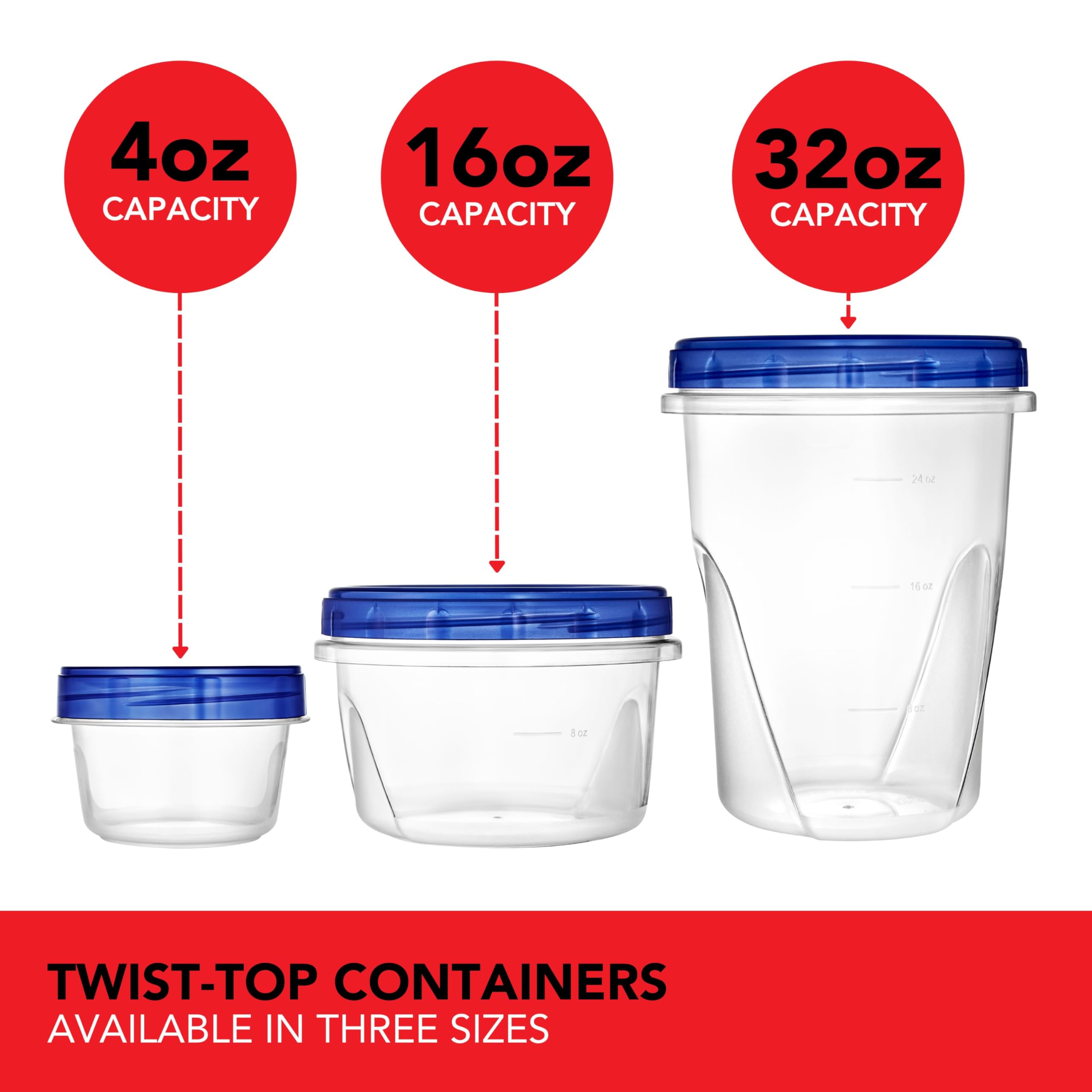 Stock Your Home 32Oz Plastic Containers With Twist Top Lids (6 Pack), Quart Freezer Containers With Lids For Leftover Food, Airt