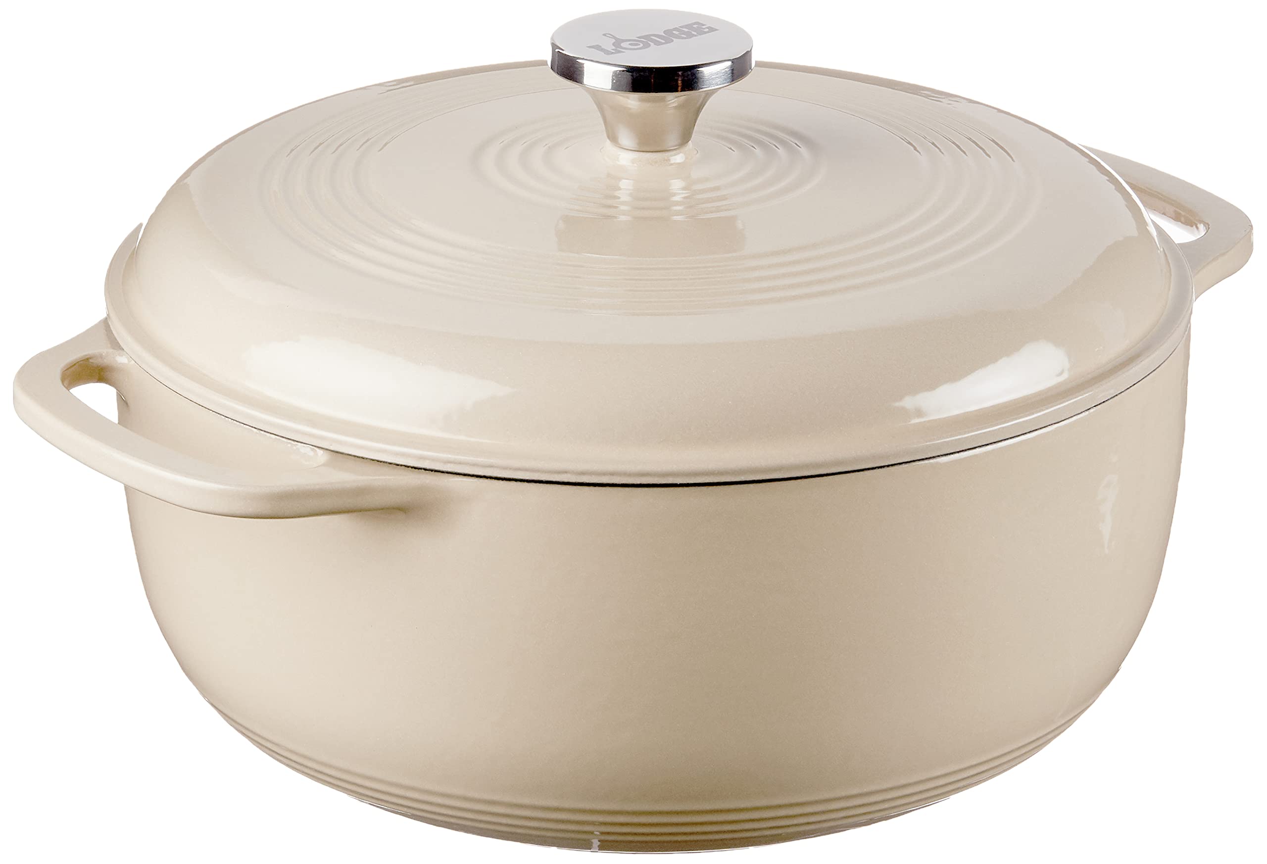 Lodge 6 Quart Enameled Cast Iron Dutch Oven with Lid - Dual Handles - Oven Safe up to 500? F or on Stovetop - Use to Marinate, C