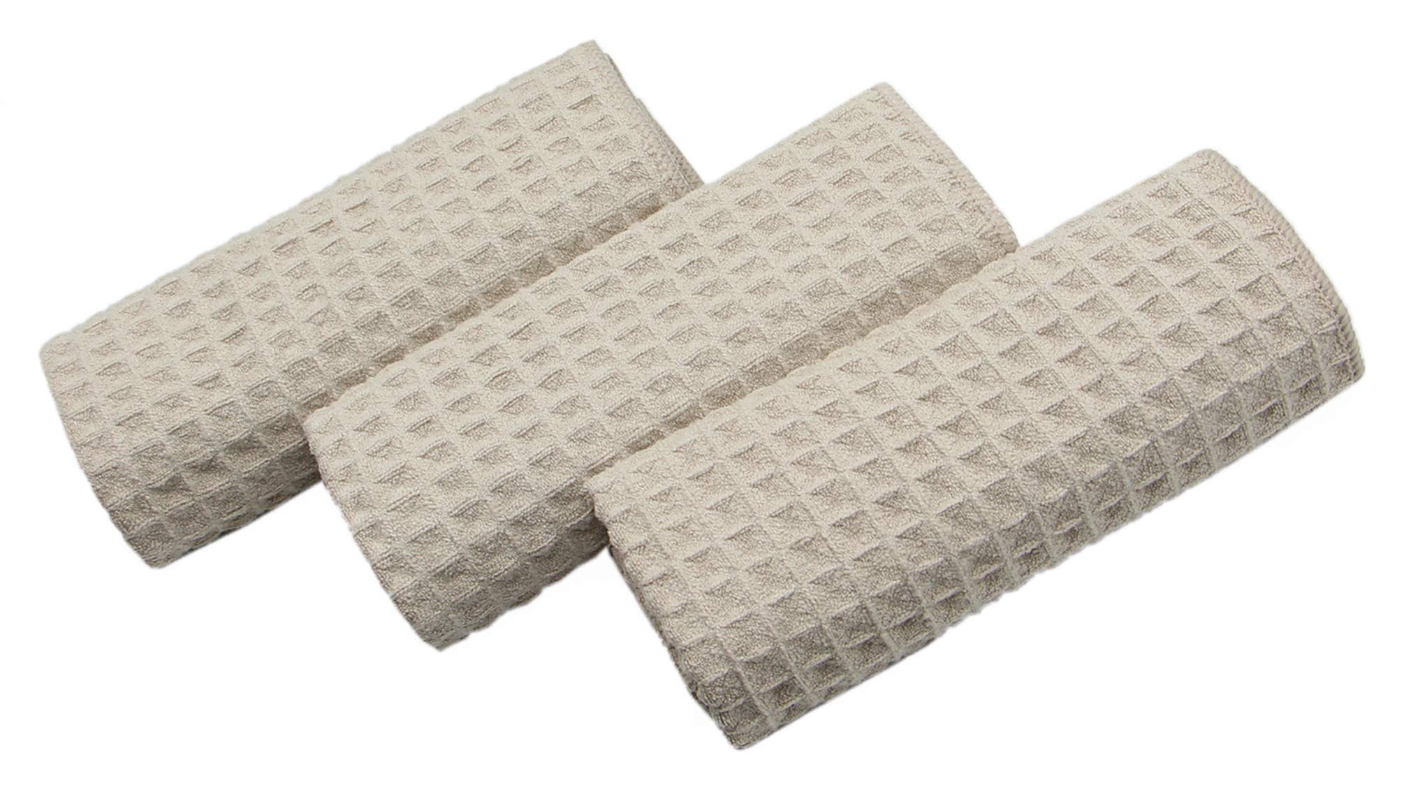 Verasong Waffle Weave Kitchen Towels Thick Microfiber Dish Drying Towels Absorbent Tea Towels Hand Towel Lint Free 16Inch X 24In