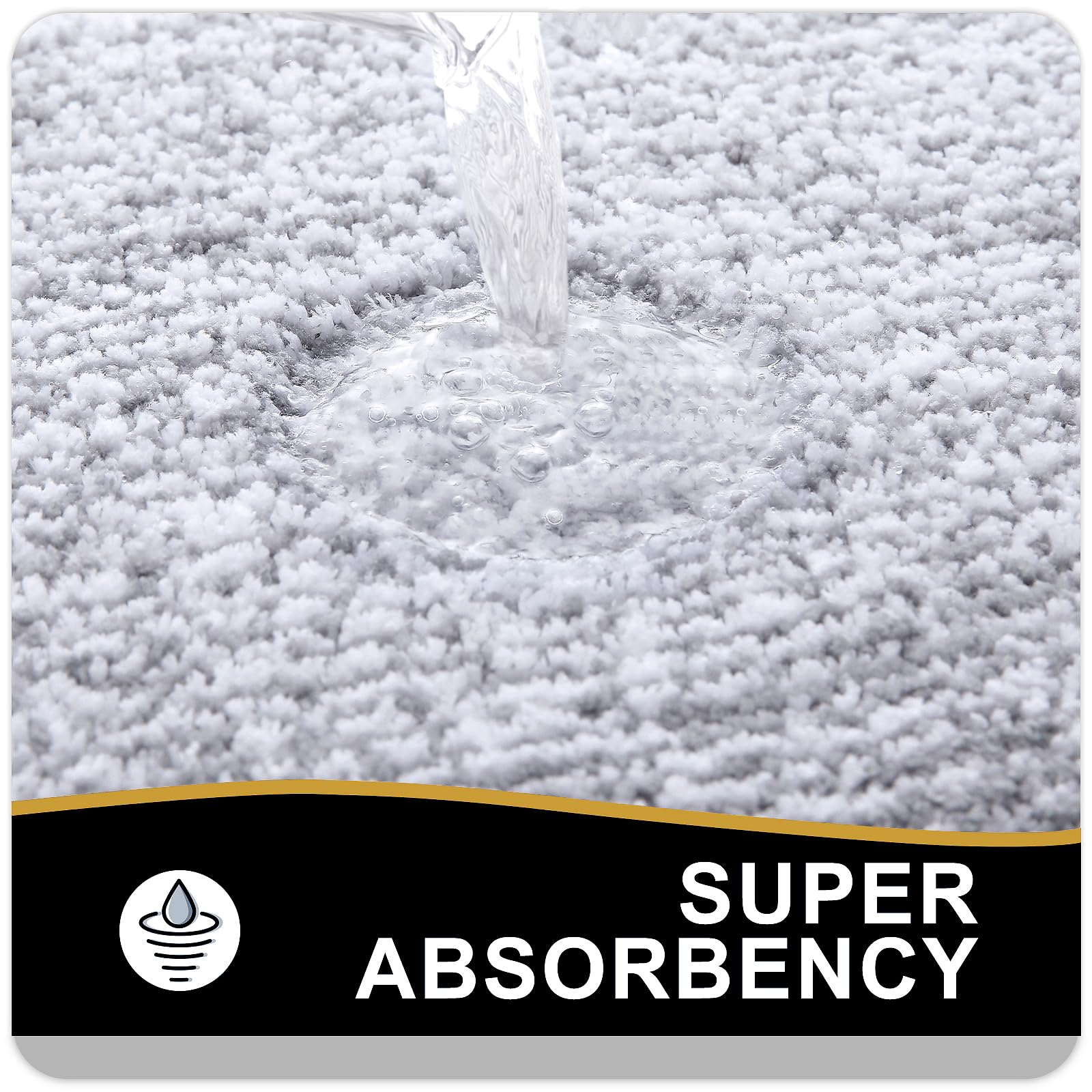 OLANLY Bathroom Rugs 30x20  Extra Soft and Absorbent Microfiber Bath Mat  Non-Slip  Machine Washable  Quick Dry Shaggy Bath Carpet  Suitable for Bathroom Floor  Tub  Shower (Grey and White)