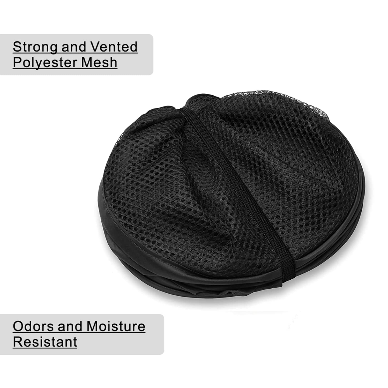 BATTOO Deluxe Collapsible Laundry Baskets Mesh Pop Up Hampers for Laundry with Side Pocket Reinforced Handles for Laundry Room  Bathroom  Kids Room  College Dorm or Travel Black