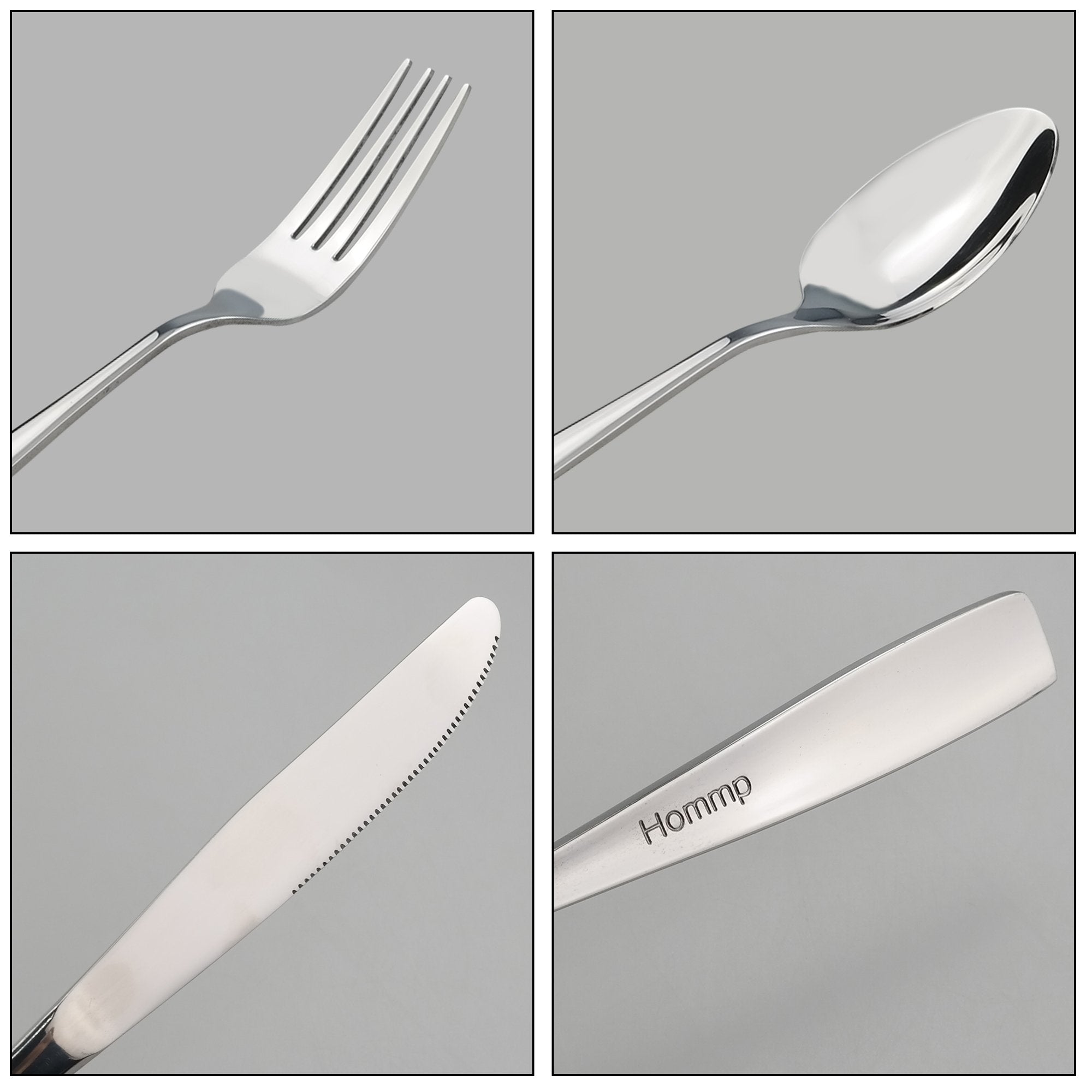 Hommp Stainless Steel Flatware Sets, 40-Piece, Service For 8