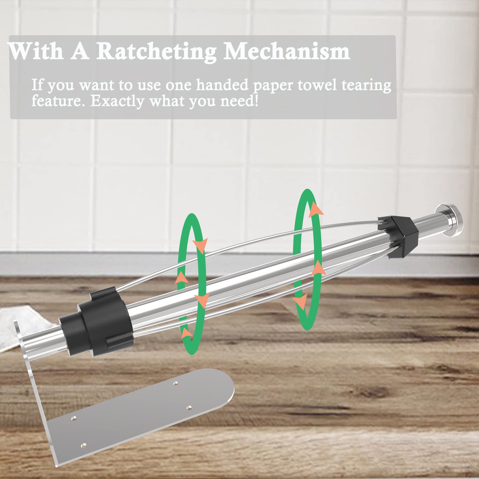 Paper Towel Holder Under Cabinet Brushed Nickel Wall Mounted Hanging Paper Towel Holders Under Counter Paper Rack With Ratchetin