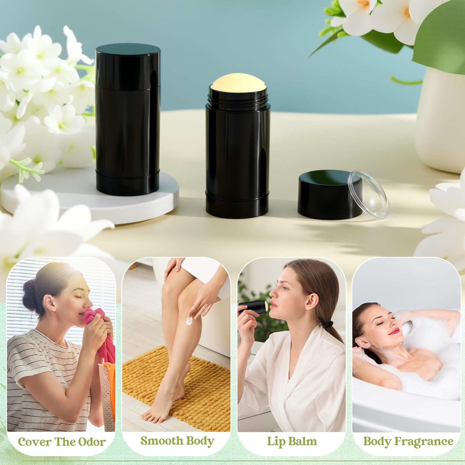 Teenyyou 50 Pcs 15 Ml Empty Deodorant Containers Twistup Filling Stick Plastic Deodorant Container Refillable Bottles Bottomfill