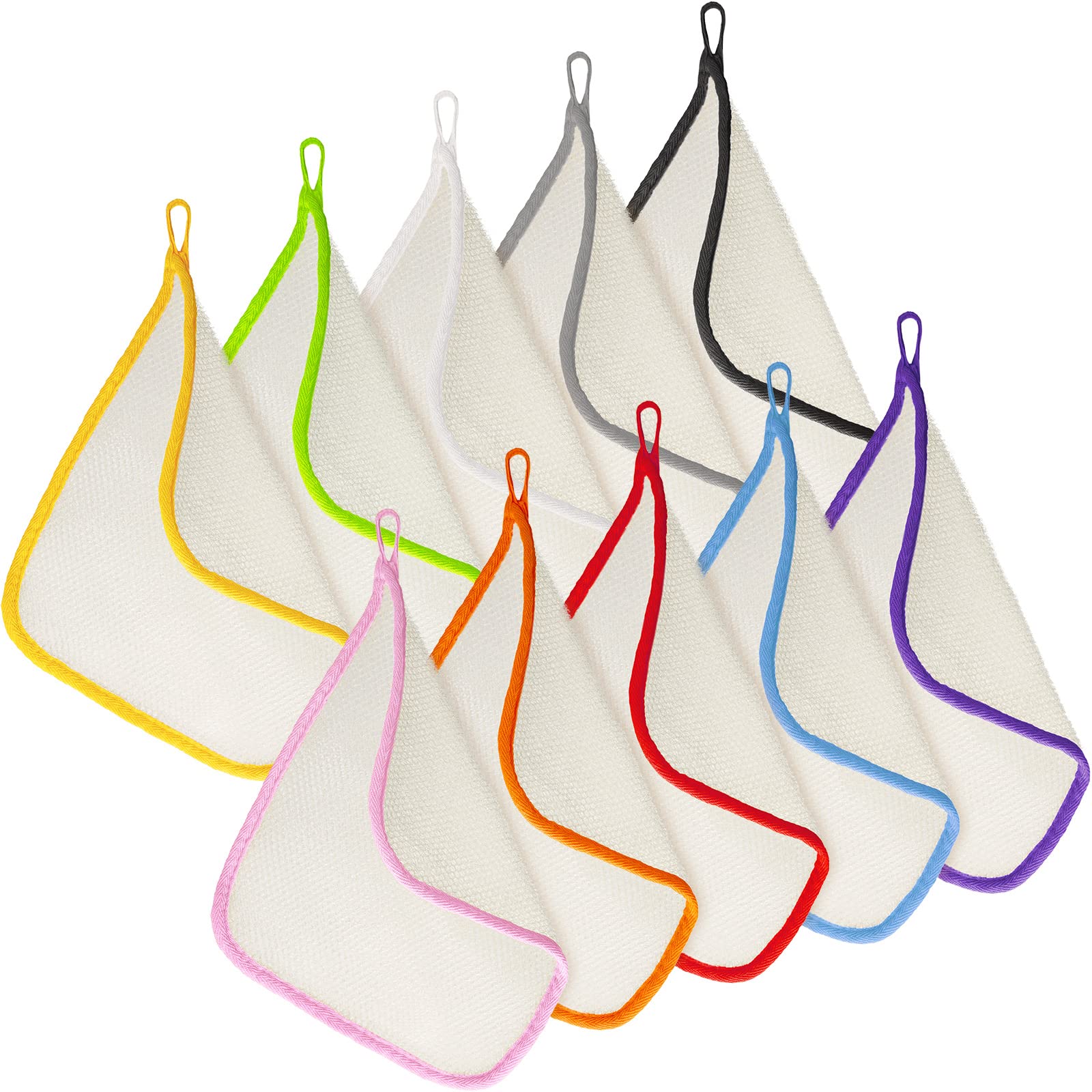 Tatuo 10 Packs Exfoliating Wash Cloths For Body And Face Facial Bath Scrub Soft Weave Loofah Towel Exfoliate Bath Towel Remove D