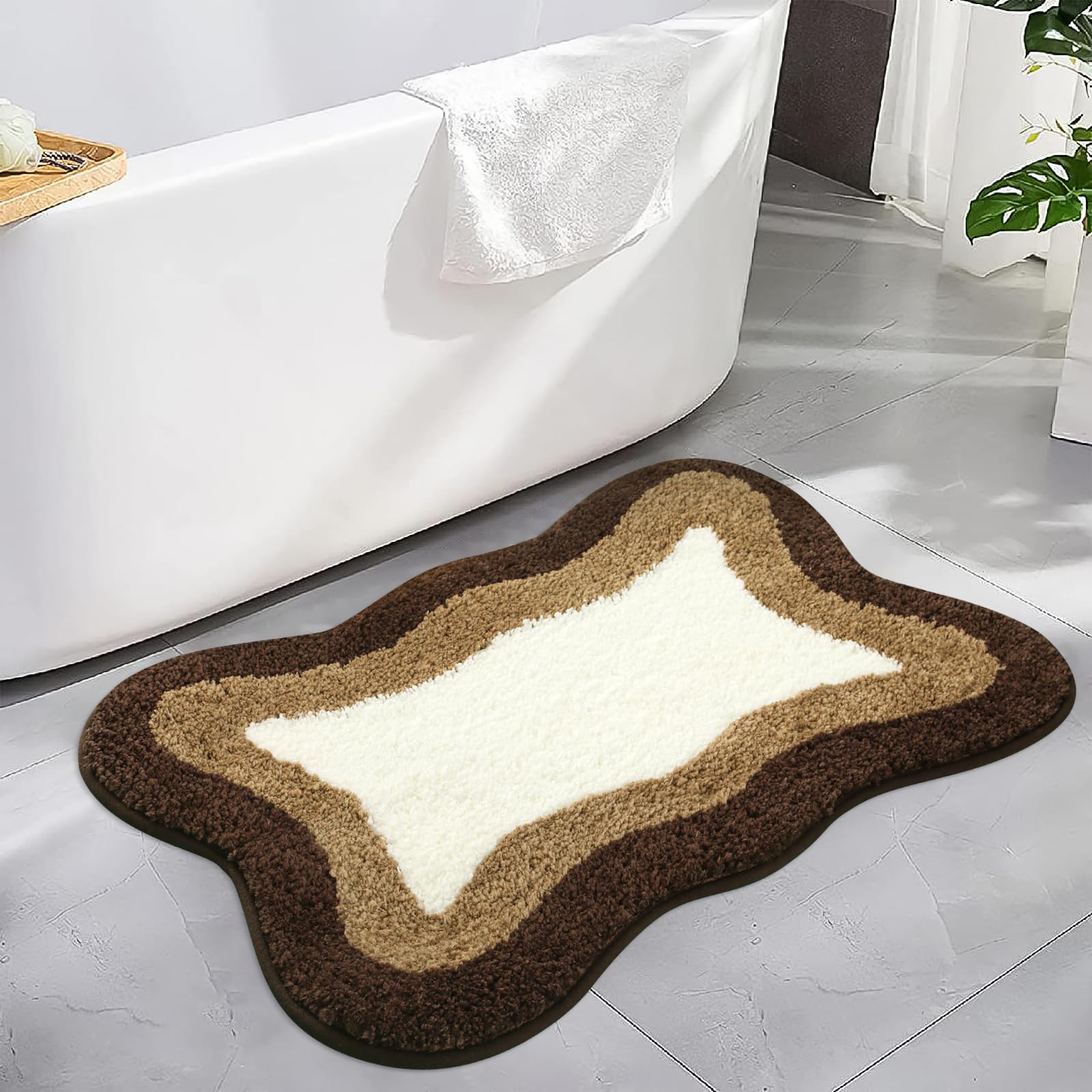 Haocoo Bathroom Rugs Non Slip Washable, 18X25 Inch Extra Soft Small Bath Mat, Microfiber Absorbent Cute Bath Mat Floor Carpet Fo