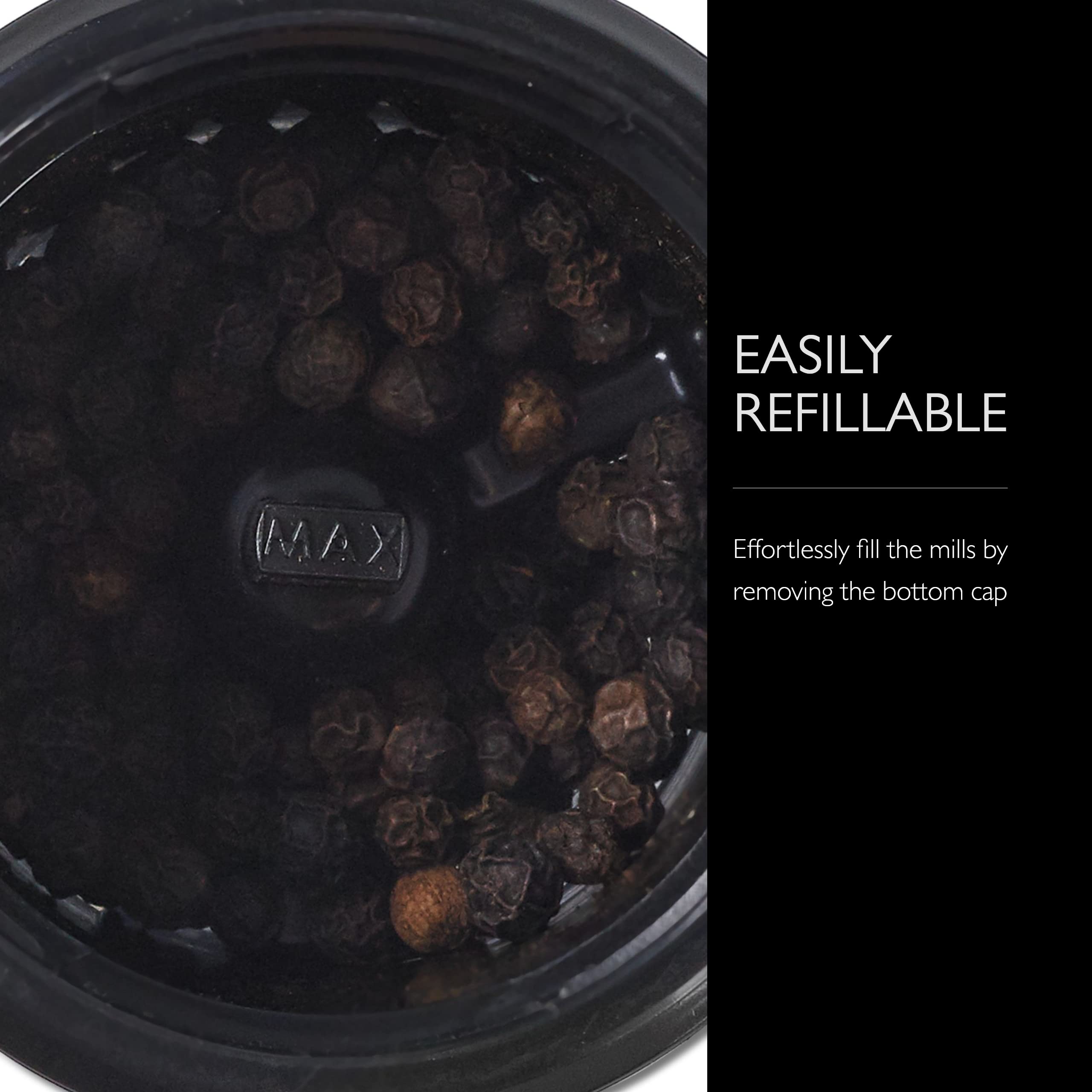 Cole & Mason 6-Inch Horsham Salt & Pepper Mill Gift Set - Inverted Salt And Pepper Grinders - Refillable Seasoning And Spice Too