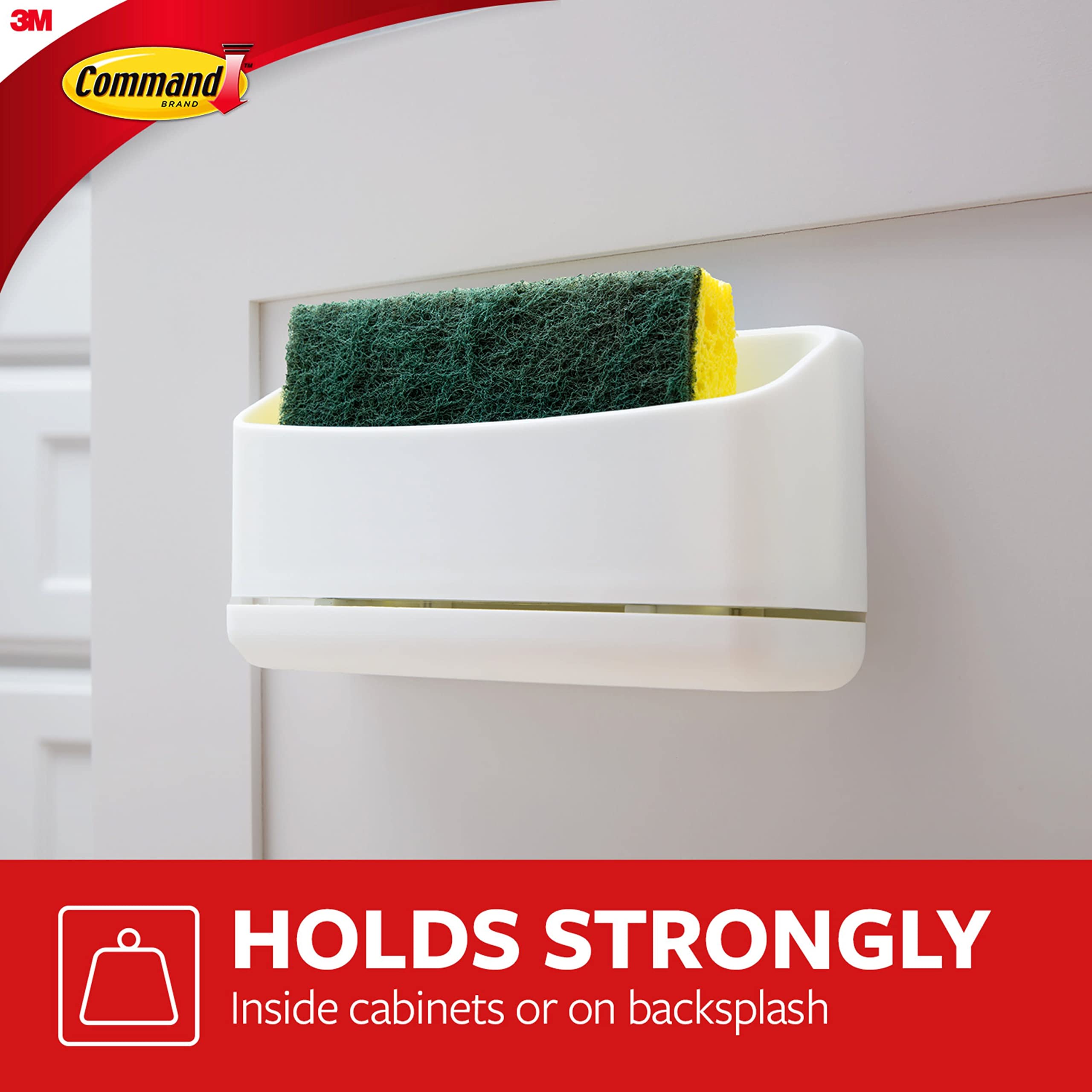 3M Command™ Under Sink Sponge Caddy, Medium Size, White, Model 17609-HWES
