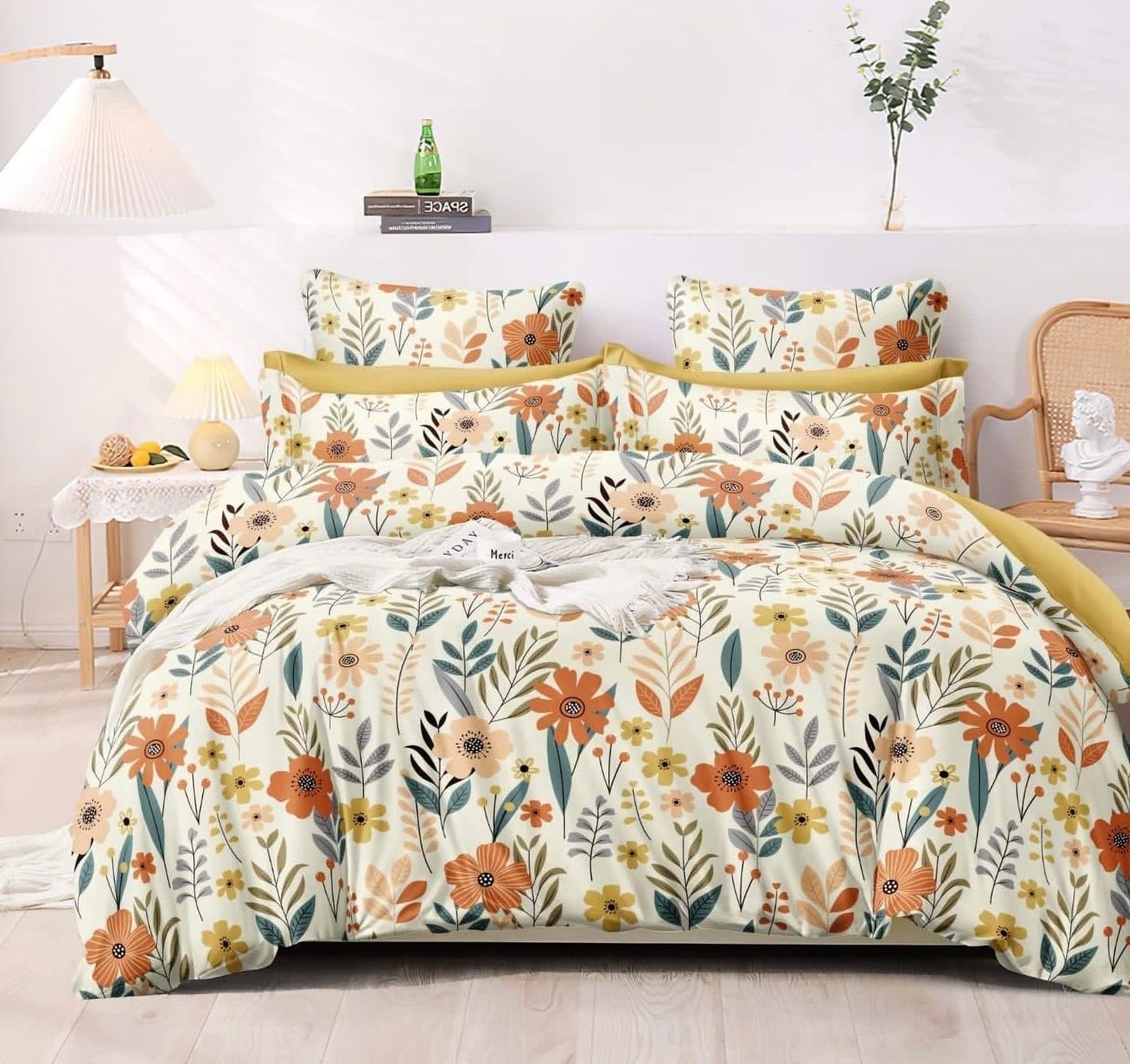 Shovij Super Soft King Size Glace Cotton Elastic Fitted Bedsheet For Double Bed, King Size 78 X 78 X 10 Inches, Fits Upto 10 Inc