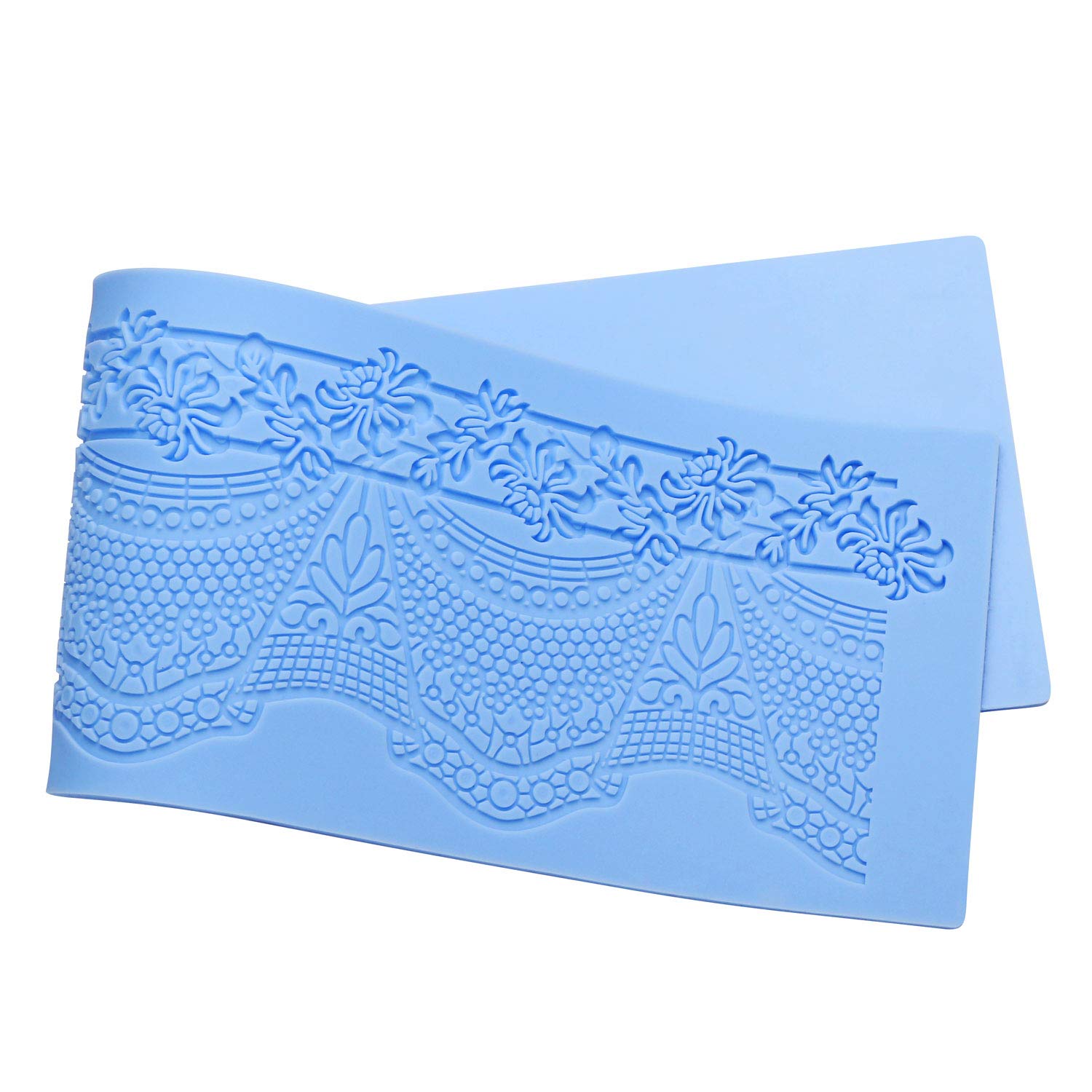 Beasea Silicone Lace Mold, 5Pcs Lace Fondant Molds Cake Lace Molds For Cake Decorating Lace Mat Flower Pattern Molds Sugar Craft