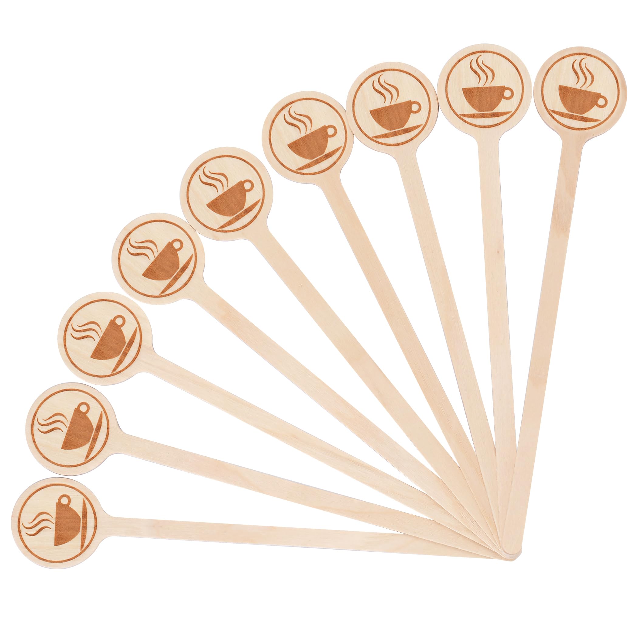 100Pcs Coffee Stirrers-5.9 Inch Natural Wooden Stir Sticks With Round Ends, Disposable Eco-Friendly Biodegradable Cafe Grade Cof