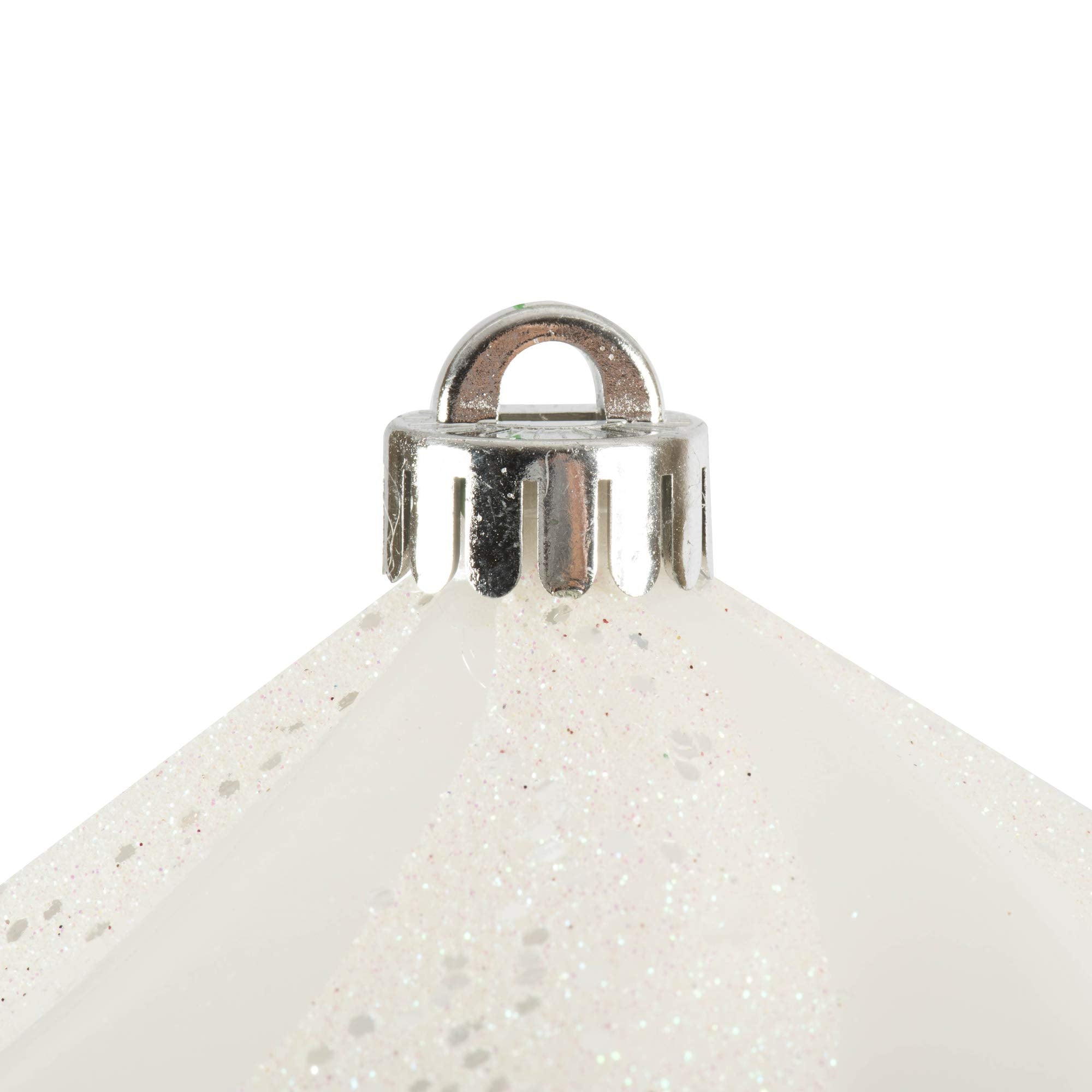 Vickerman 6 White Swirl Diamond UV Candy Christmas Ornament, Set of 3