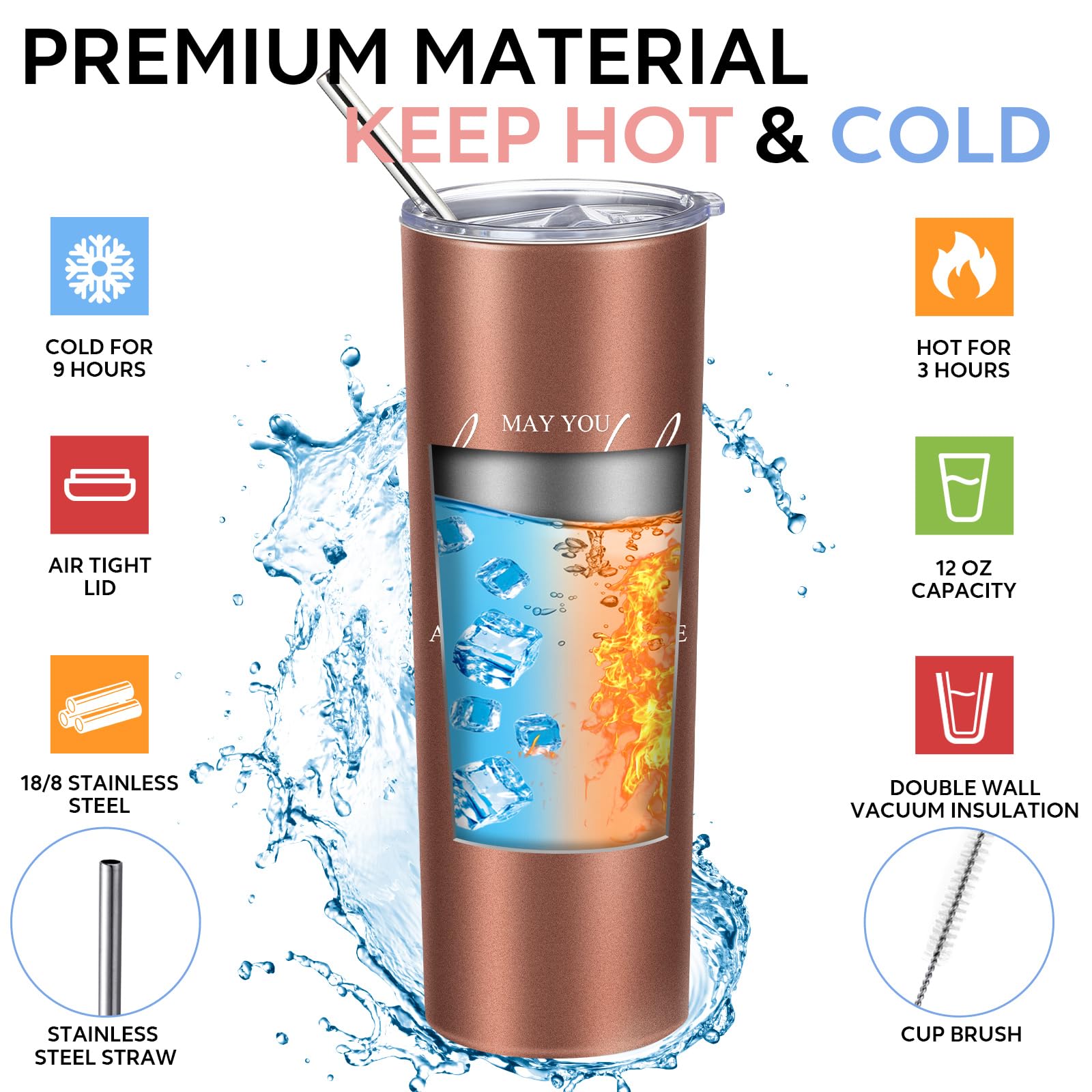 Zhehao Employee Appreciation Gifts Set May You Be Proud Tumbler Cup With Keychain Makeup Bag Graduation Teacher Appreciation Gif