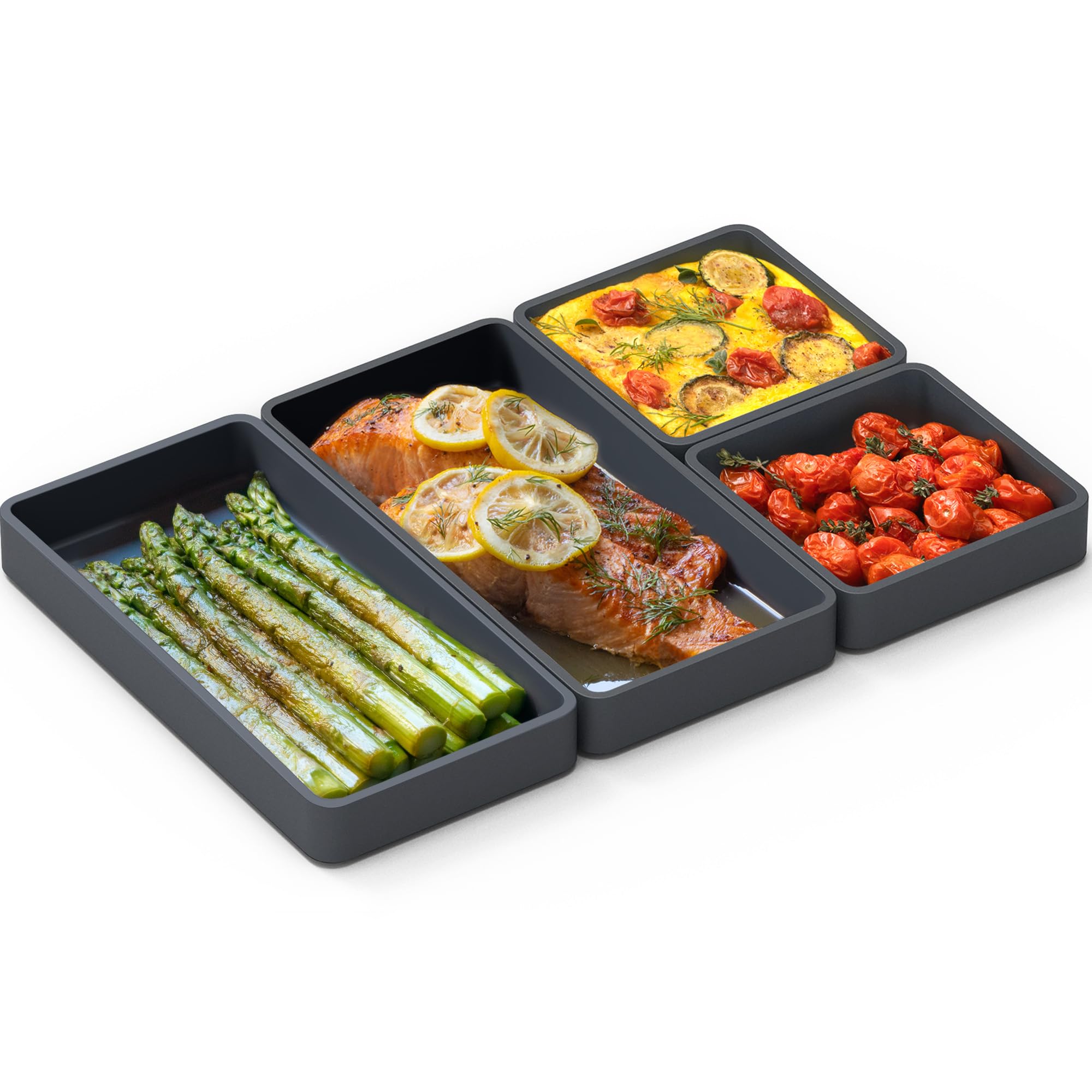 Cheat Sheets - Original Silicone Sheet Pan Dividers For Cooking & Meal Prep - Non Stick Silicone Tray, Oven Safe & Freezer-Frien