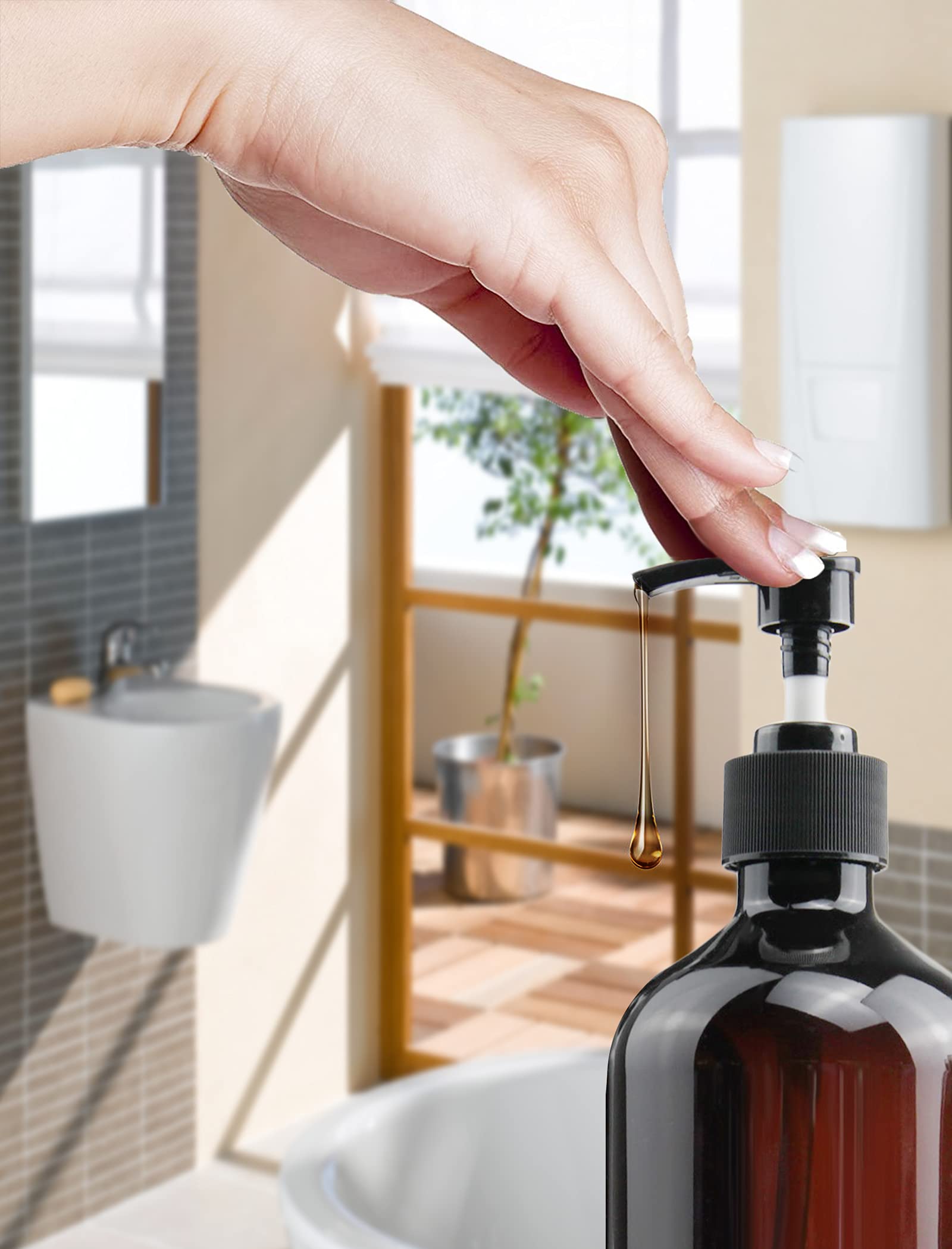 Empty Plastic Bottles With Pump Dispenser And 6Pcs Labels Included, Refillable Travel Containers For Hand Sanitizer Shampoo Loti