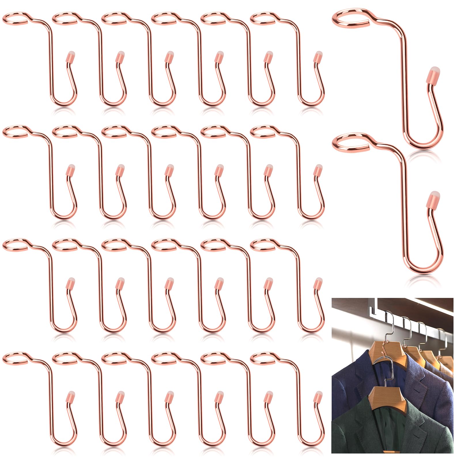50 Pieces Hanger Connector Hooks Metal Hanger Extender Hooks Stable Clothes Hanger Connector For Different Clothes Hangers, 8.7
