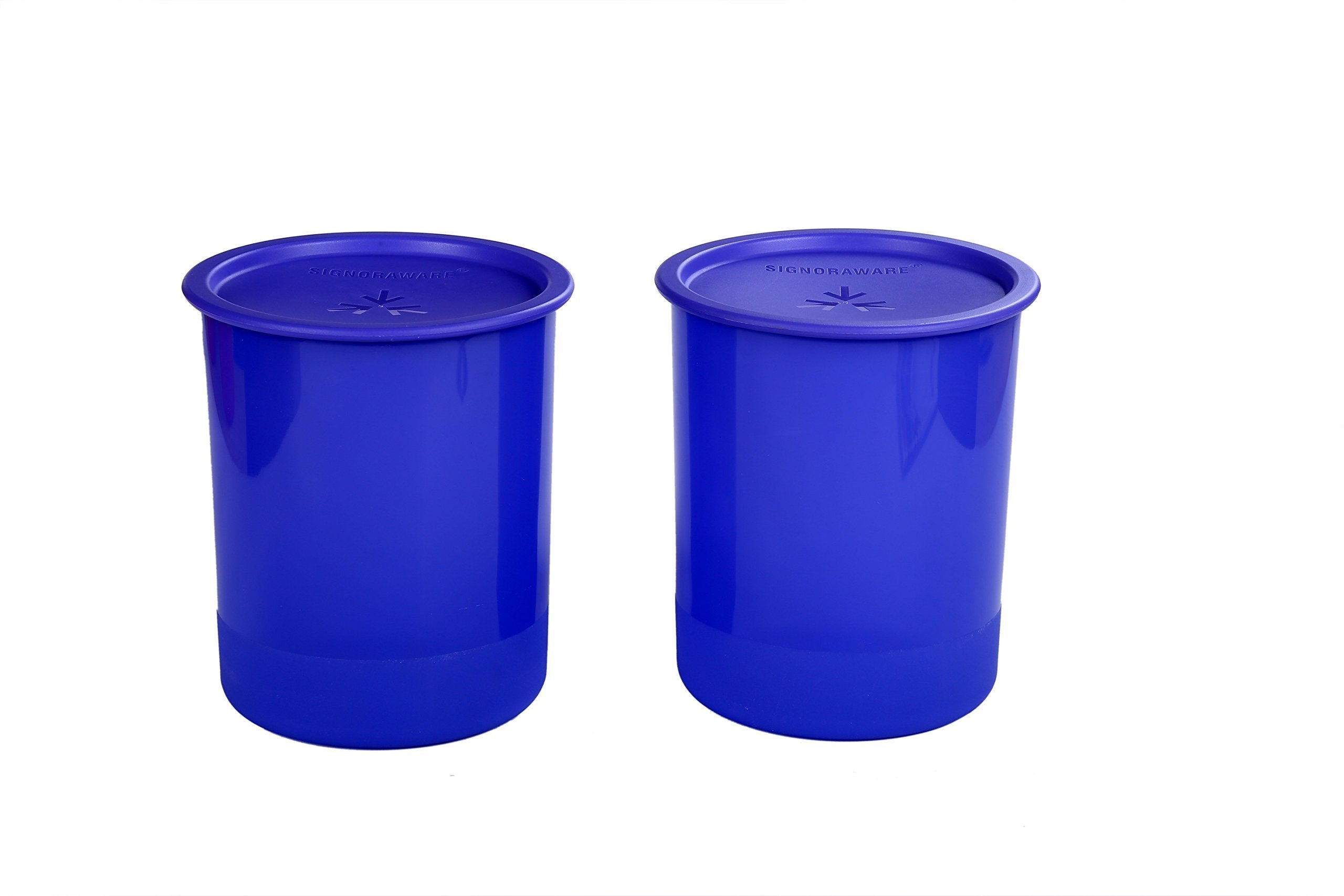 Signoraware Centre Press Container Set, 1 Litre, Set Of 2, Deep Violet