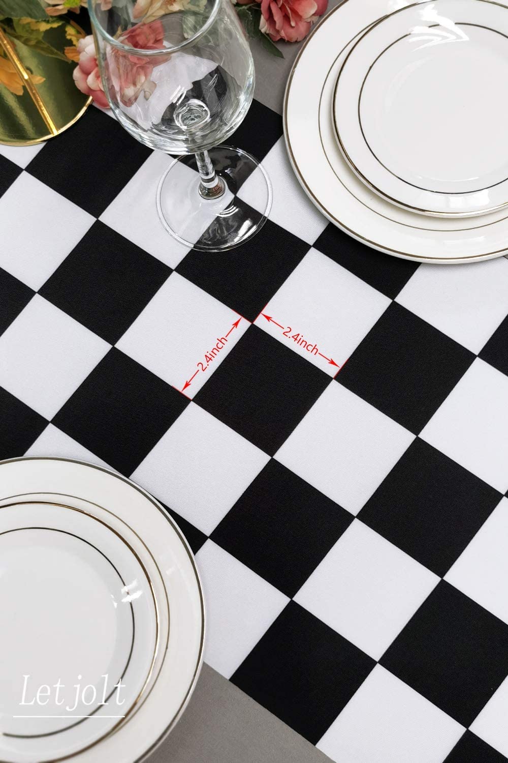 Table Runner Black And White Checkerboard Racing Theme For Anniversary Runner Dinner Parties Supplies Birthday Party Wedding Win