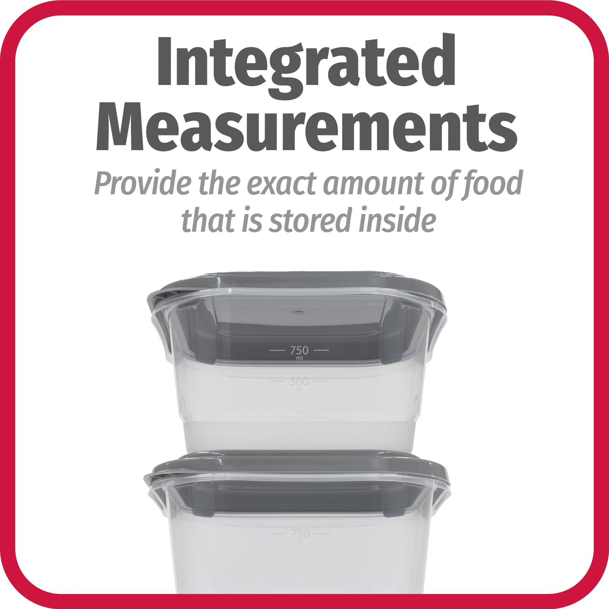 Goodcook Everyware 60Pc Container Set, Bpa Free - 60-Piece Food Container Set, Microwave And Freezer Safe, Embossed Measurements