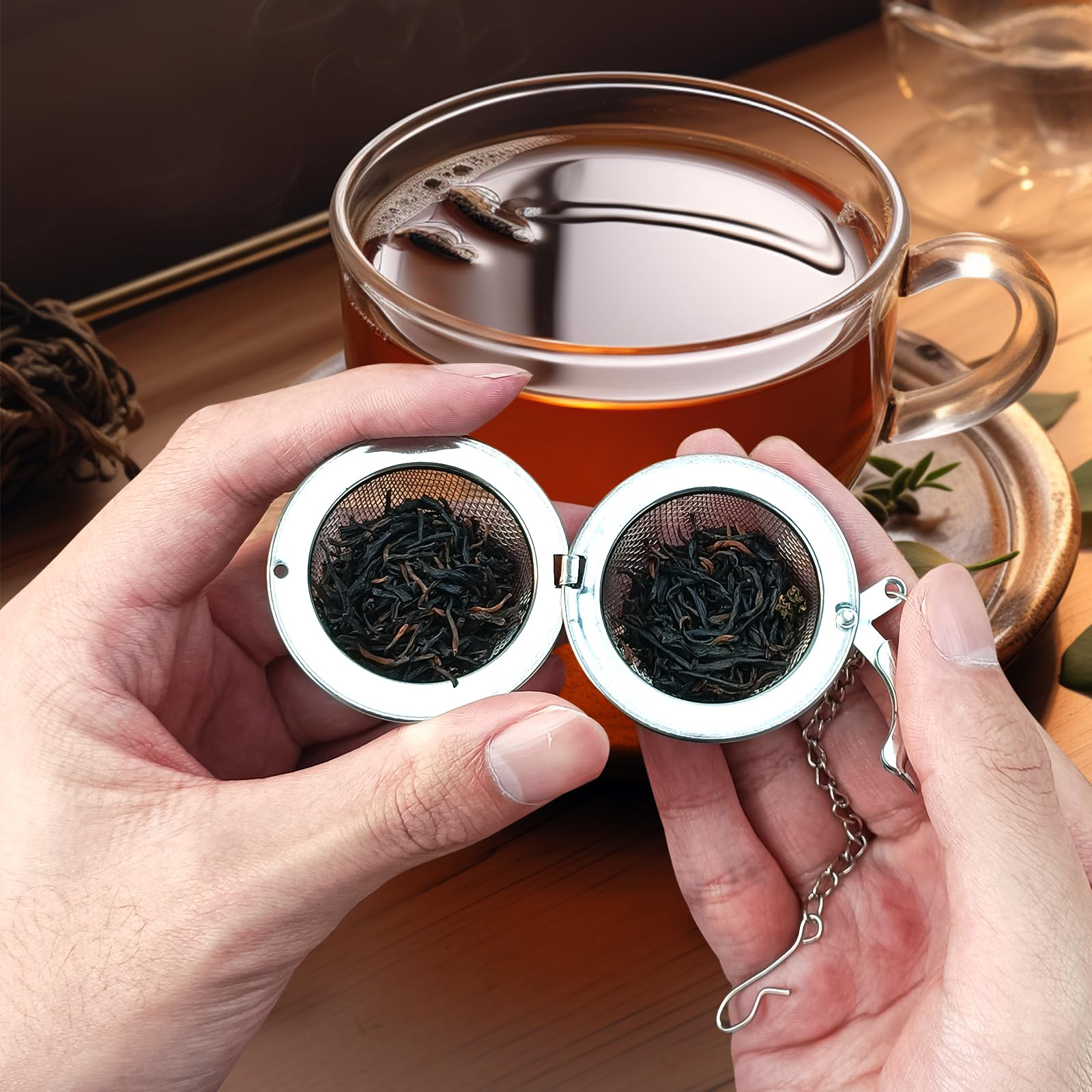 Stainless Steel Mesh Tea Infuser, 2.1 Inch Tea Ball With Honey Bee Pendant Tea Strainer Tea Diffuser Tea Steeper For Filtering T