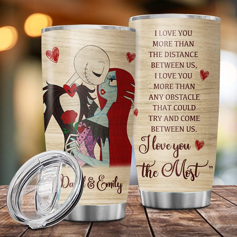 Personalized Sally&Jack Couple I Love You The Most Nightmare Halloween Tumbler Valentine Gifts For Him Her Wife Husband Before C