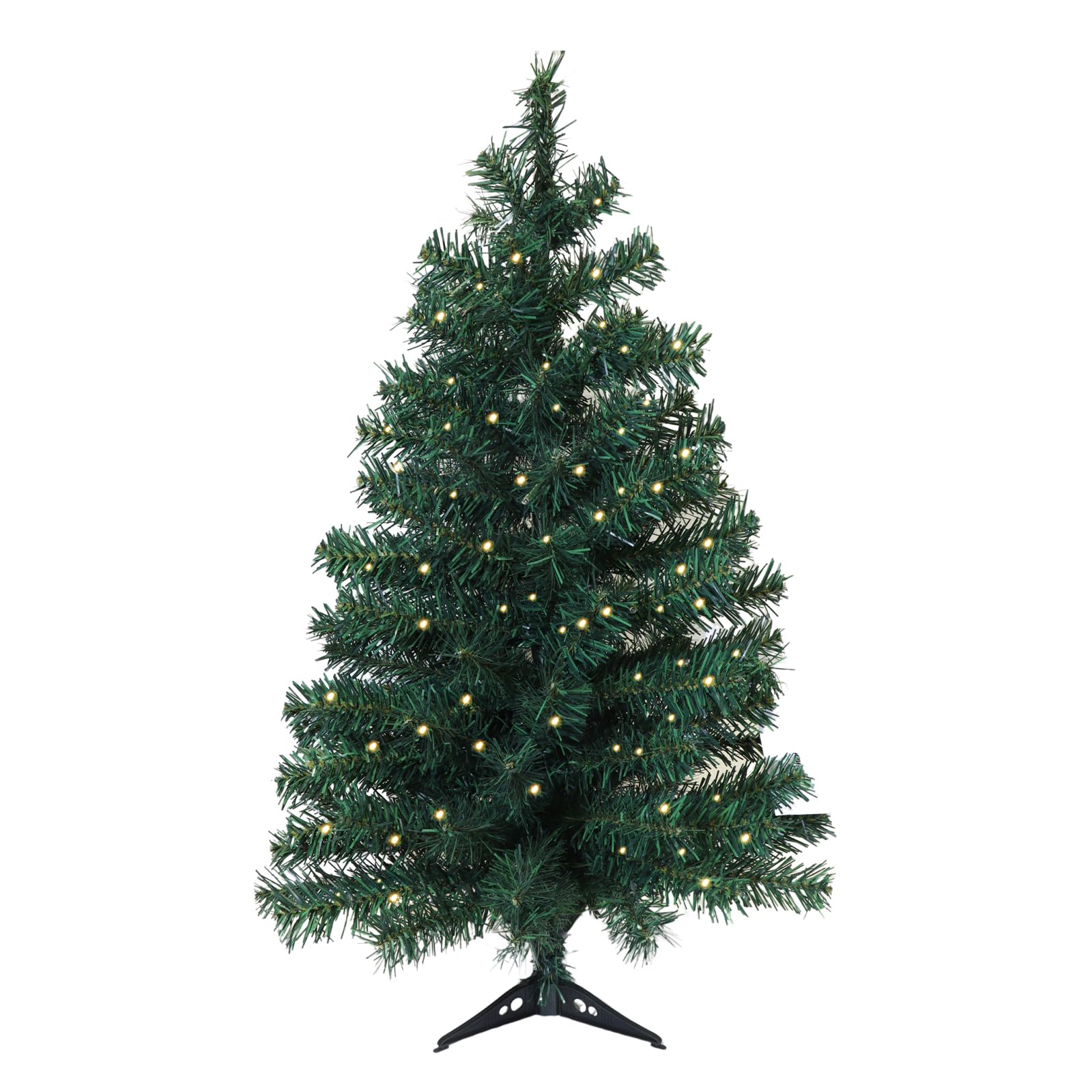 Okicoler Pre-Lit Pencil Artificial Holiday Slim Christmas Tree with Warm Lights and Metal Base Stand for Home, Office, Party Dec