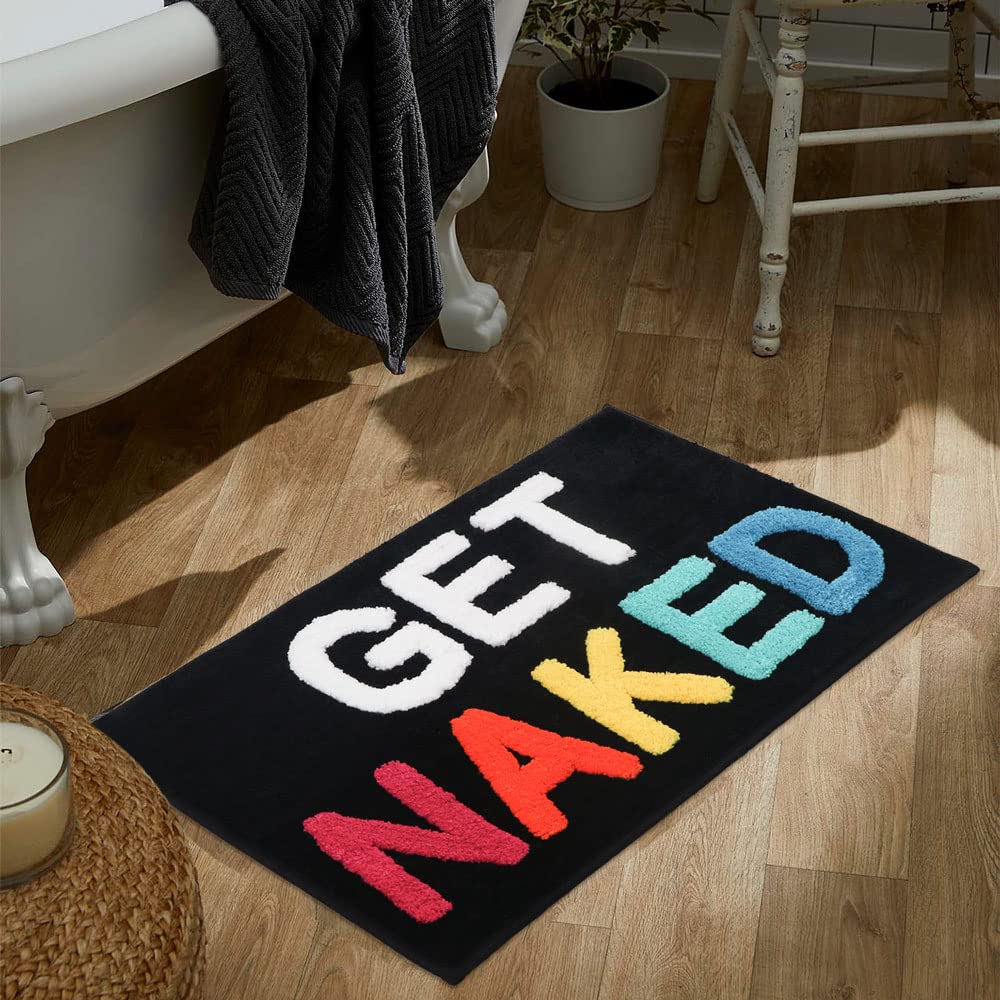 Boveu Get Naked Bath Mat Rugs Non Slip Absorbent Bath Rugs, Funny Bathroom Mat Small Bath Mat For Tub And Shower, Machine Washab