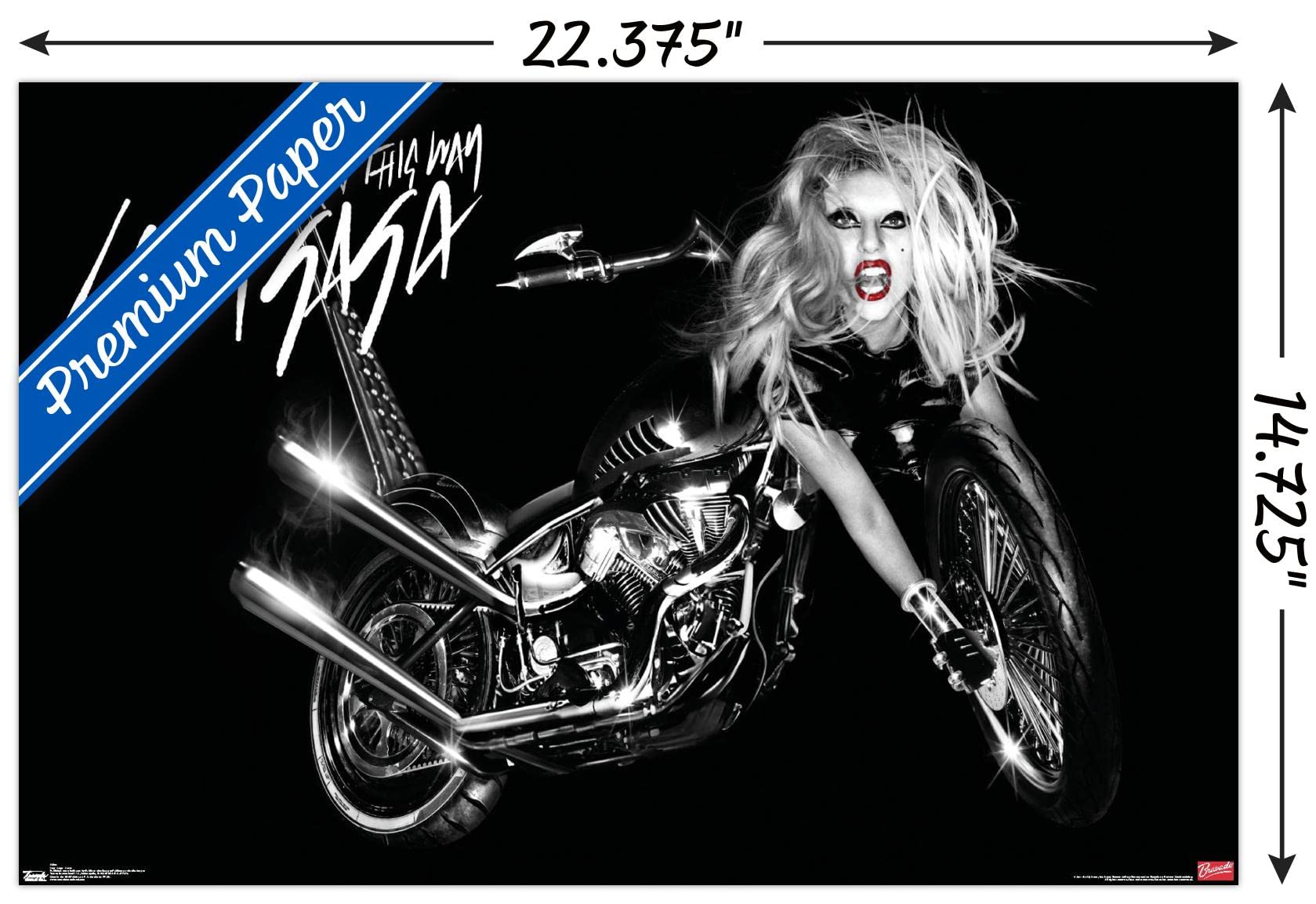 Trends International Lady Gaga - Cover Wall Poster, 14.725'' X 22.375'', Premium Unframed Version