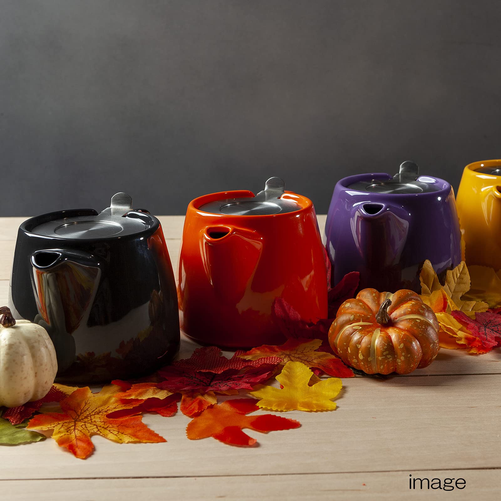 Forlife Stump Teapot With Sls Lid And Infuser, 18-Ounce, Red