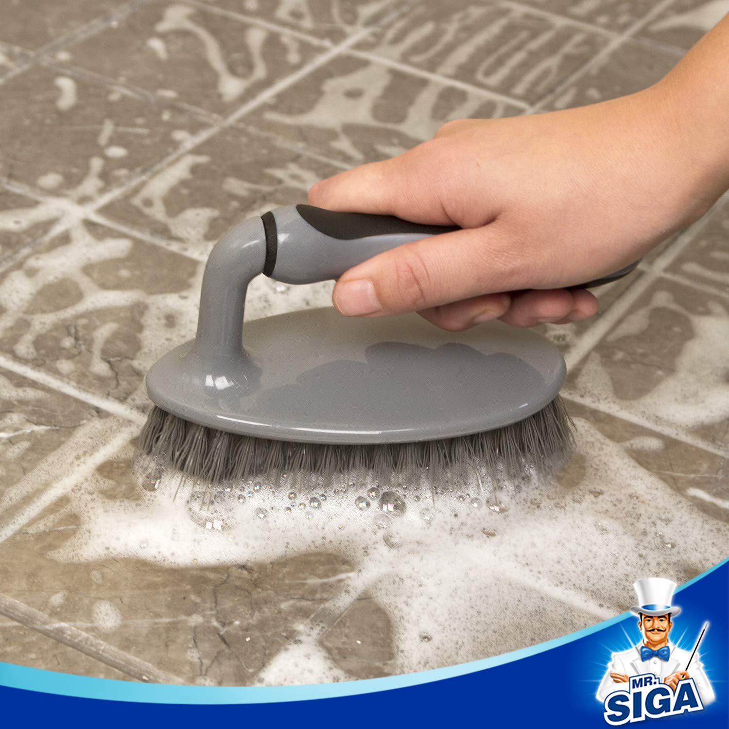 MRSIgA Heavy Duty Scrub Brush with comfortable grip  cleaning Brush for Bathroom  Shower  Sink  Floor  2-Pack