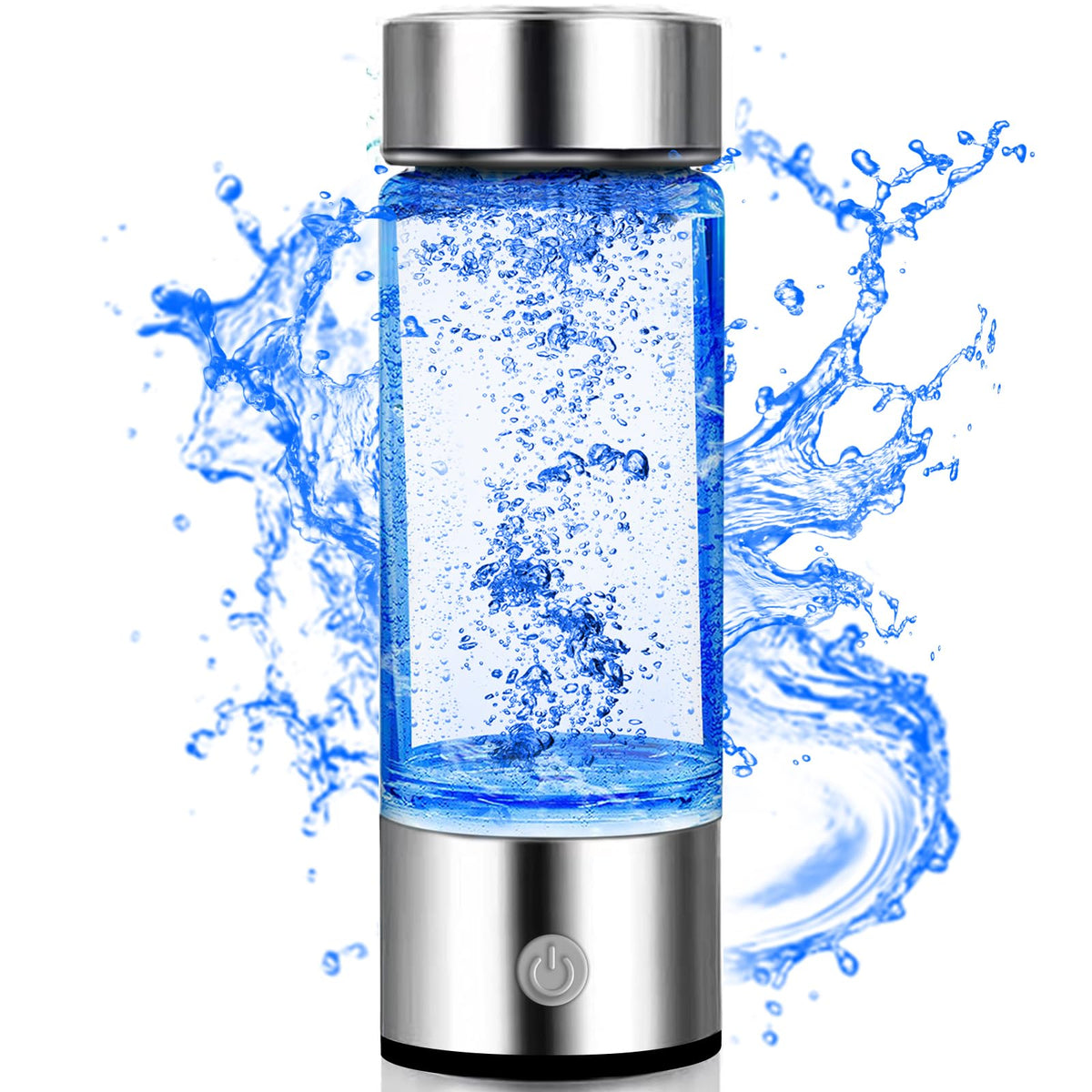 Uiexitra Hydrogen Water Bottle, Hydrogen Rich Water Generator, Rechargeable Portable Glass Hydrogen Water Ionizer Machine With S