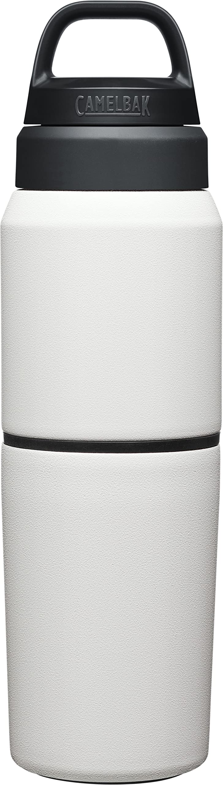 Camelbak Products MultiBev Water Bottle & Travel Cup - Vacuum Insulated Stainless Steel - White - 17oz bottle & 12oz cup