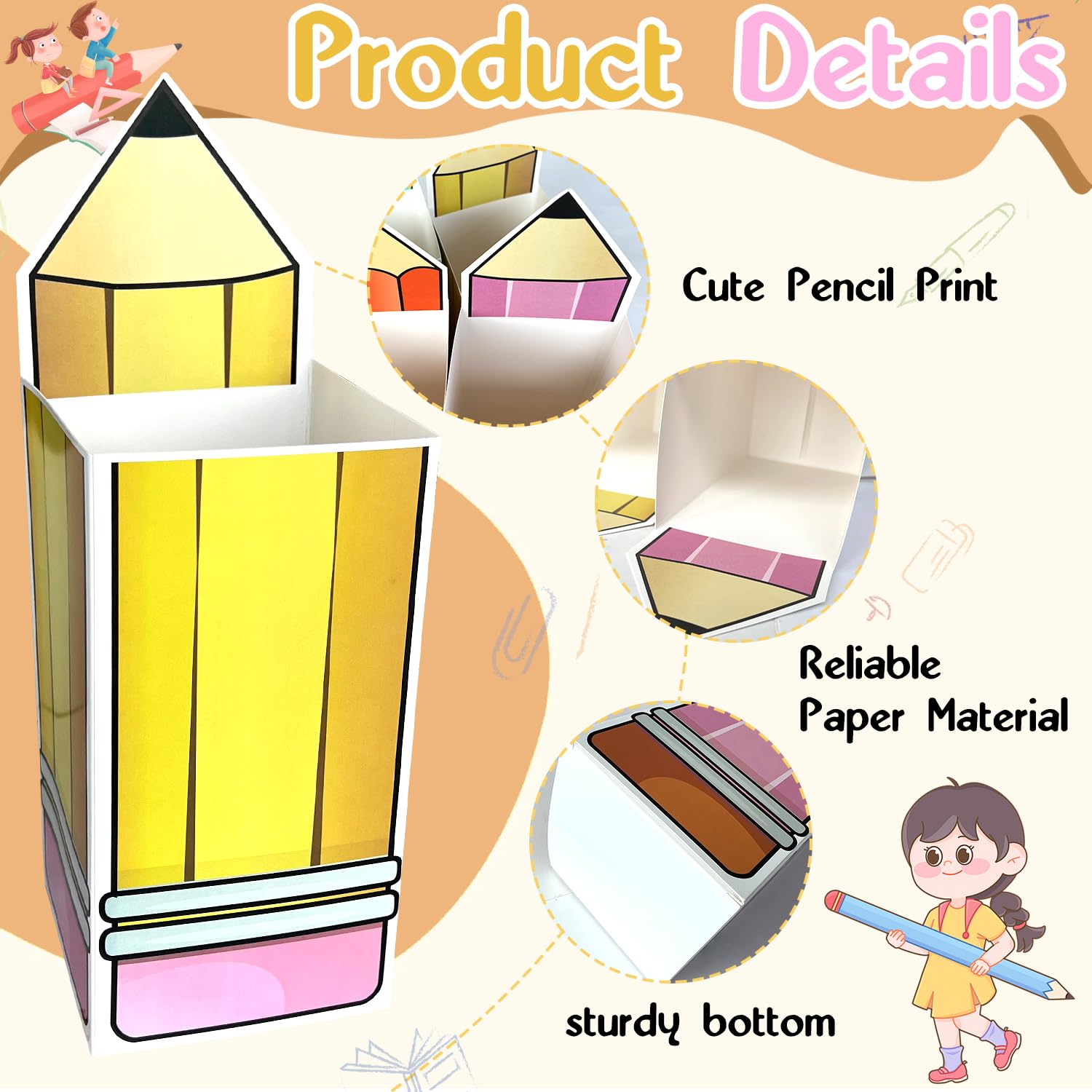 40 Pcs Welcome Back To School Pencil Candy Boxes Popcorn Holders Pencil Gift Boxes Pencil Popcorn Boxes Thanks Teacher Popcorn H