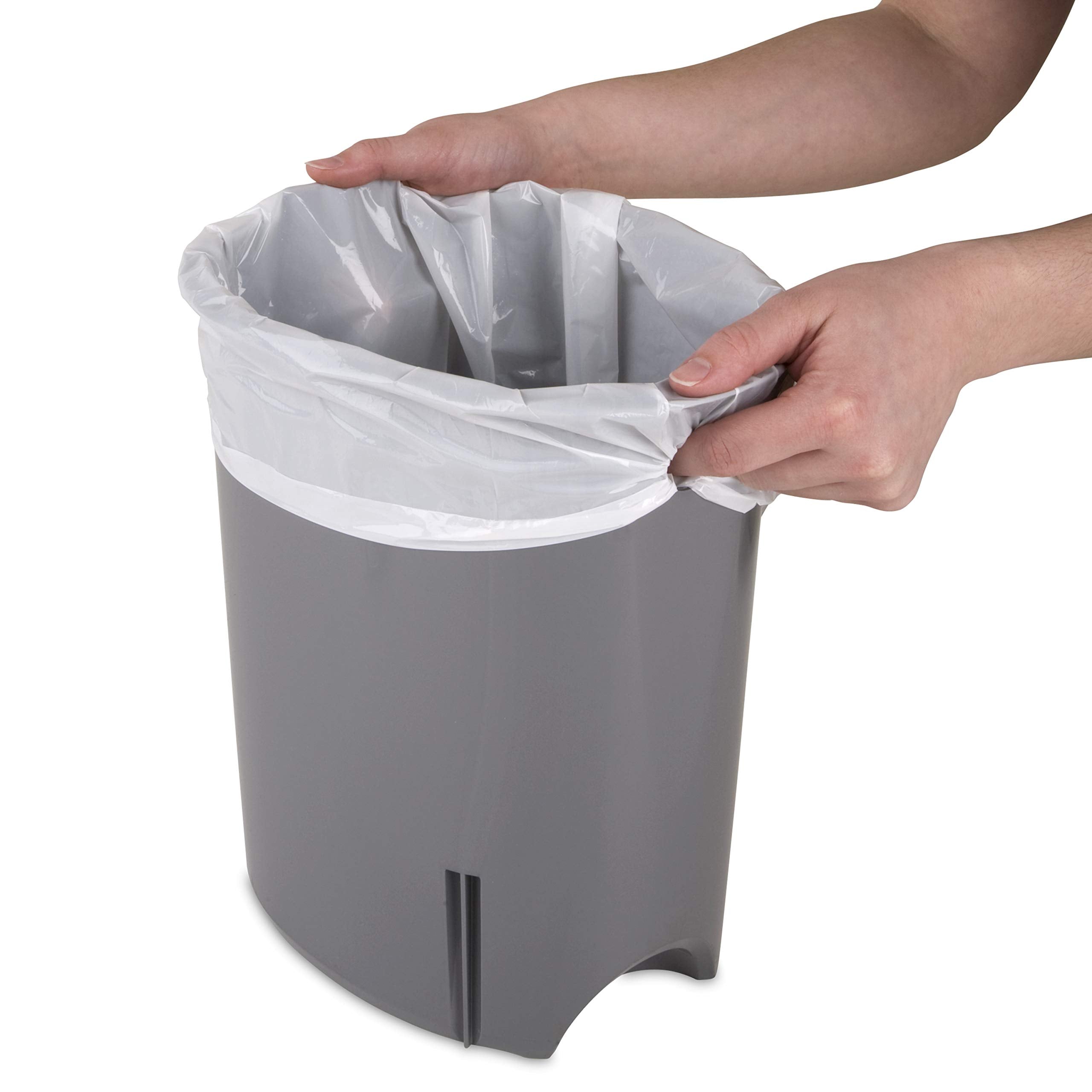Sterilite 2.6 Gallon Ultra Stepon Wastebasket W/ Lid, Small Plastic Trash Can For The Bathroom, Bedroom, Or Dorm, Pedal And Line